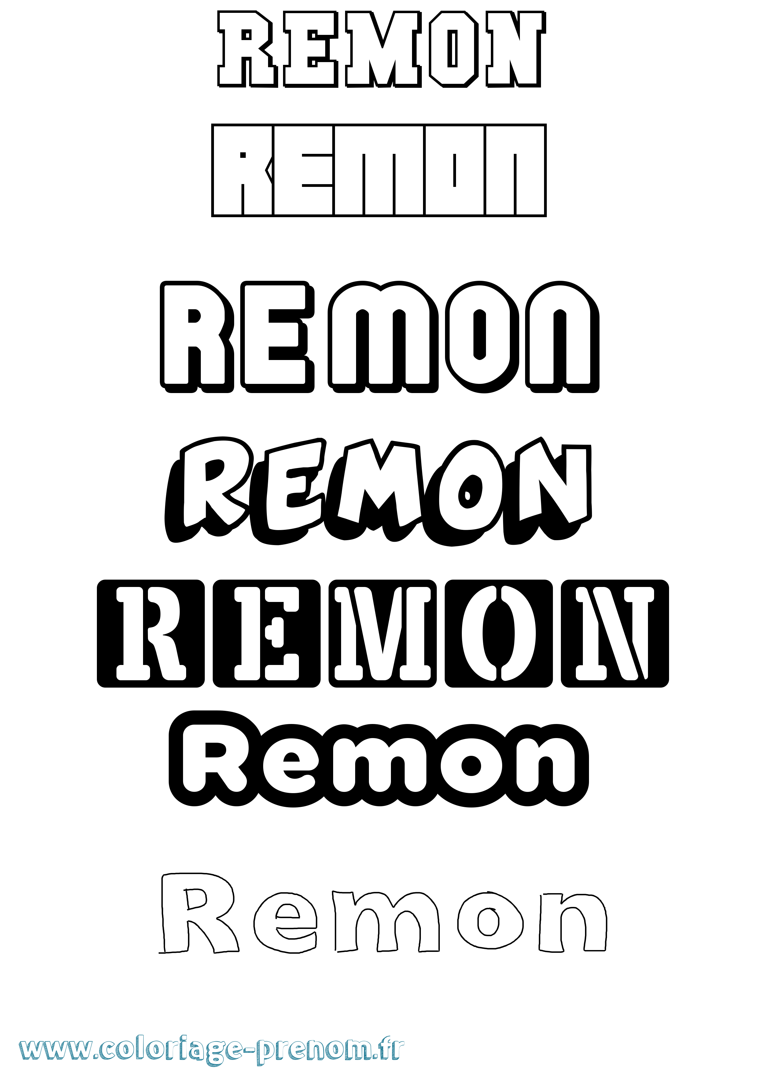 Coloriage Remon Simple Coloriage prénom Remon Simple