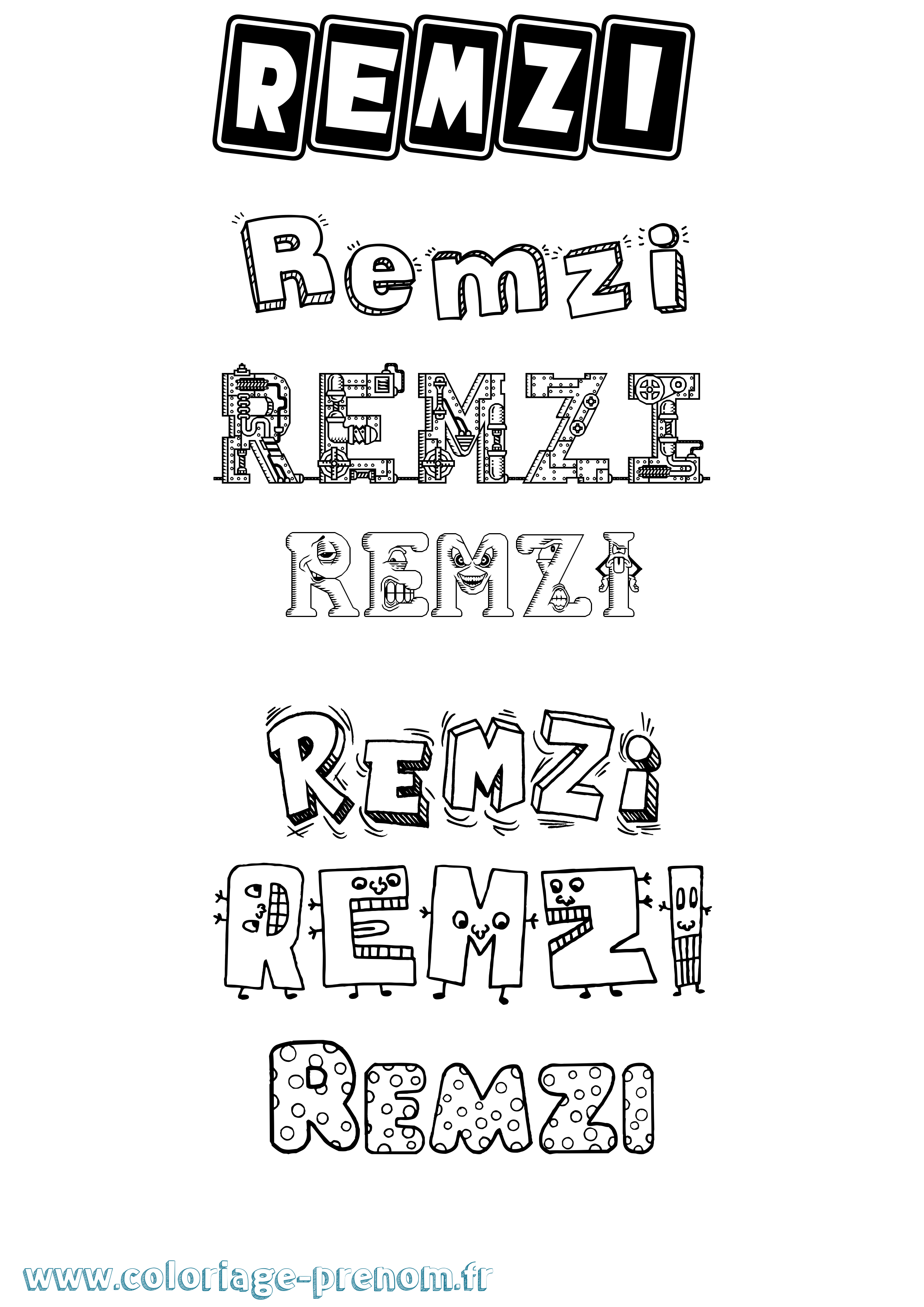 Coloriage Remzi Fun Coloriage prénom Remzi Fun