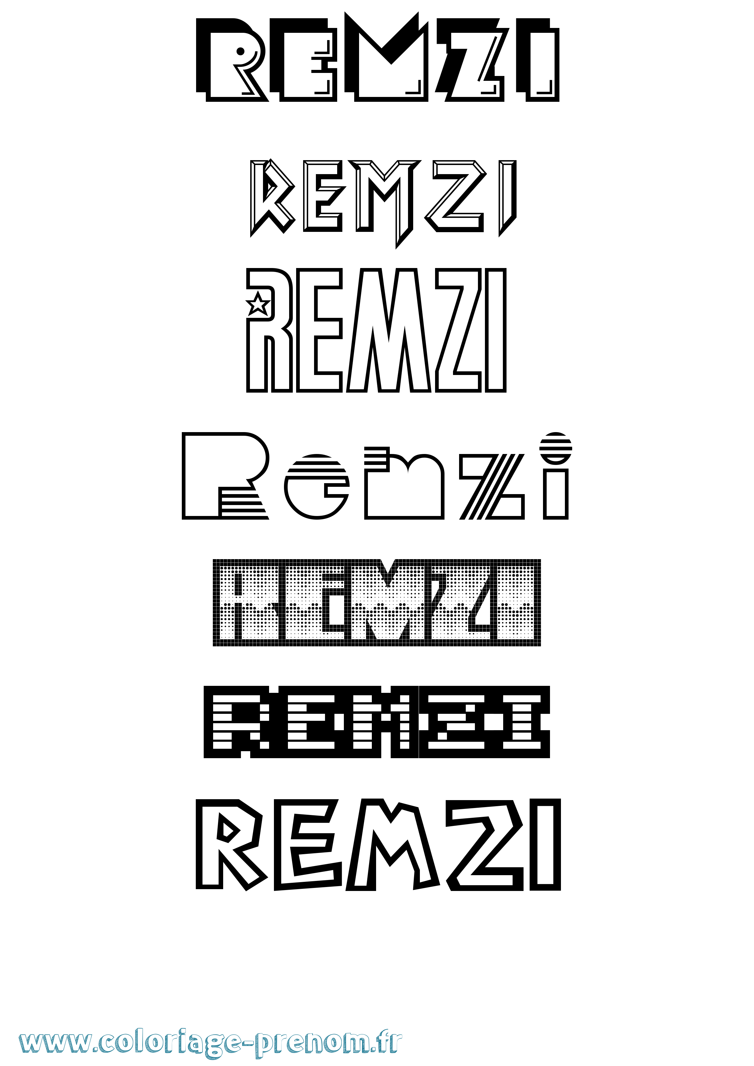 Coloriage Remzi Jeux Vidéos Coloriage prénom Remzi Jeux Vidéos