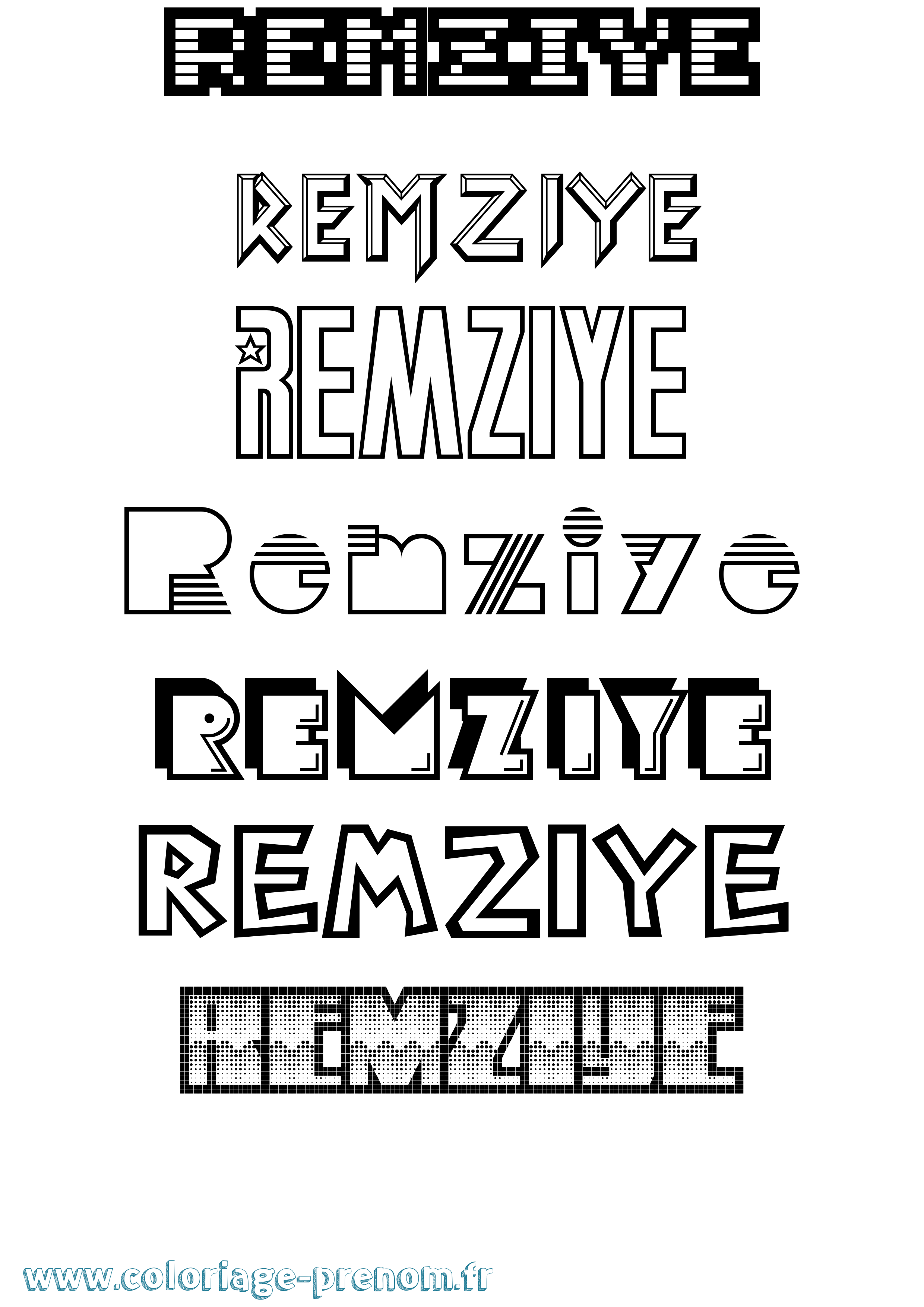 Coloriage Remziye Jeux Vidéos Coloriage prénom Remziye Jeux Vidéos
