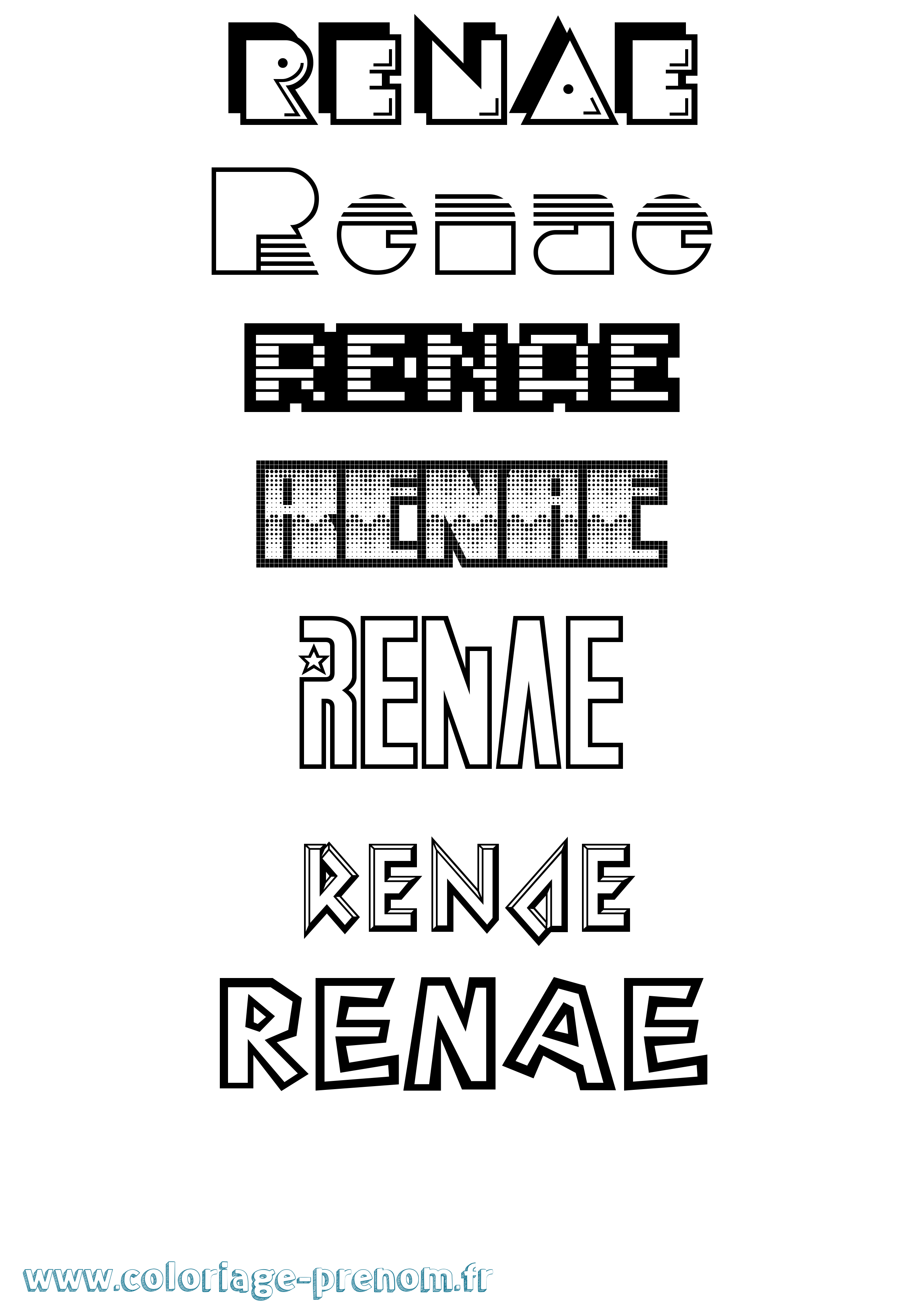 Coloriage Renae Jeux Vidéos Coloriage prénom Renae Jeux Vidéos