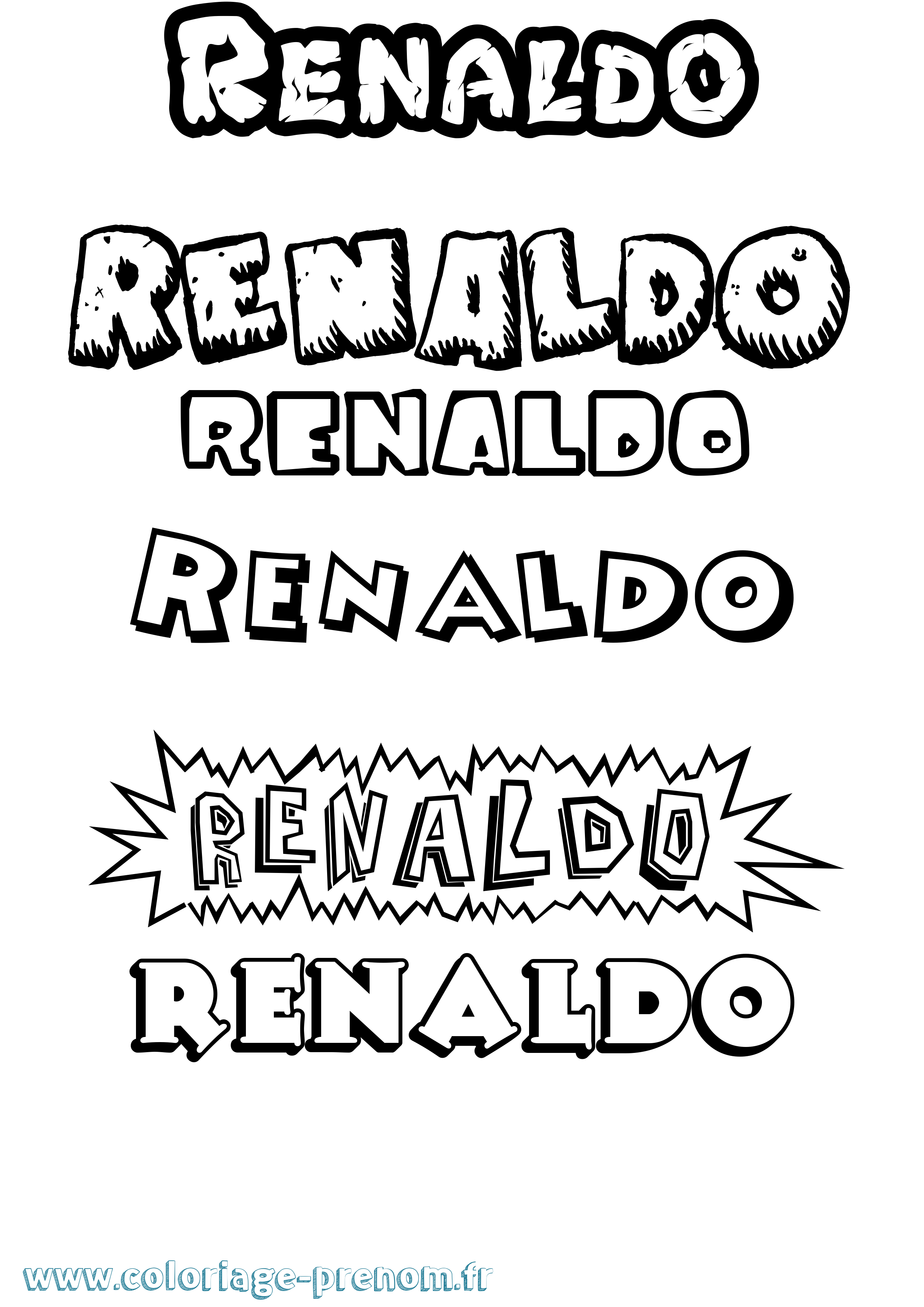 Coloriage Renaldo Dessin Animé Coloriage prénom Renaldo Dessin Animé