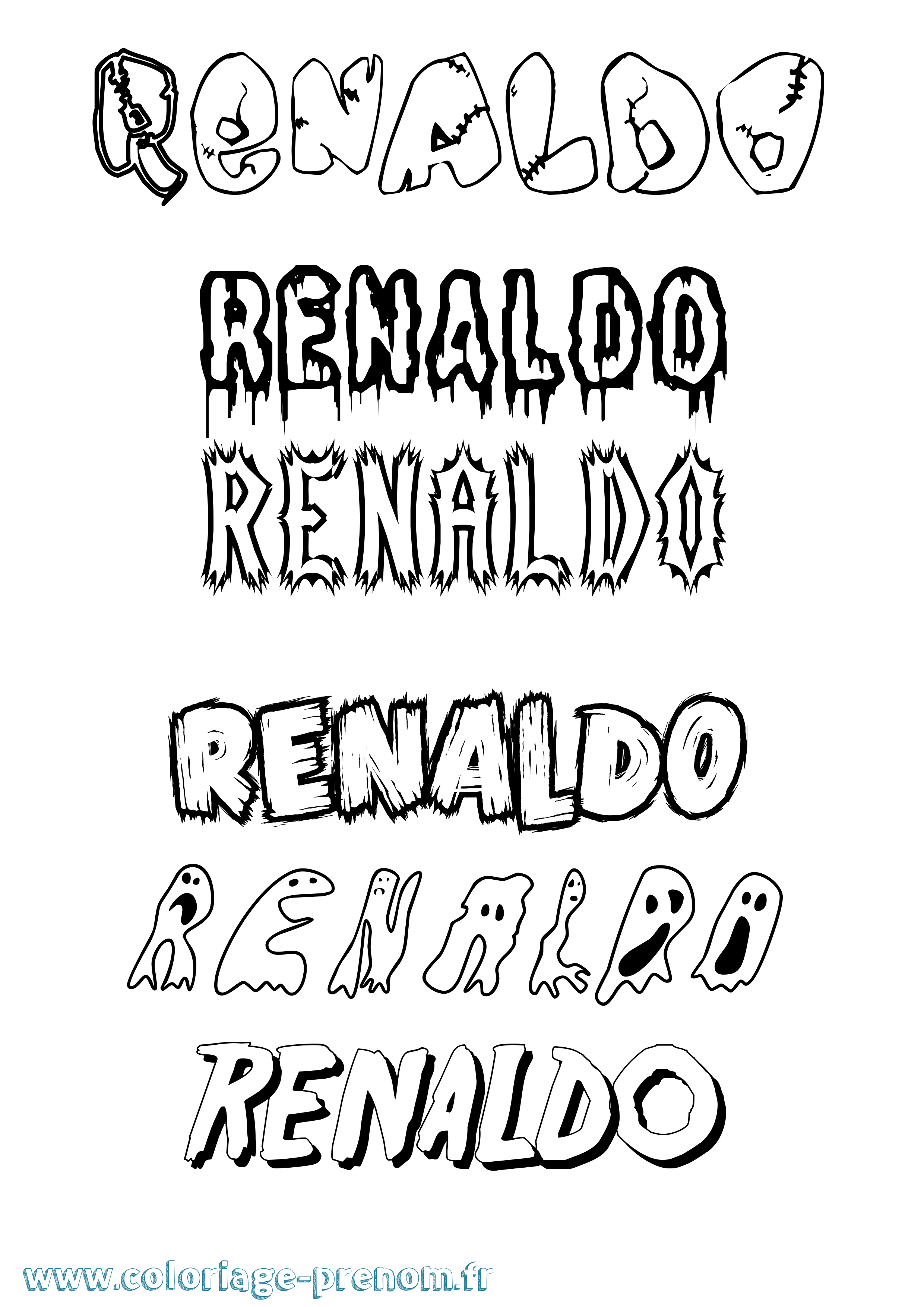 Coloriage Renaldo Frisson Coloriage prénom Renaldo Frisson