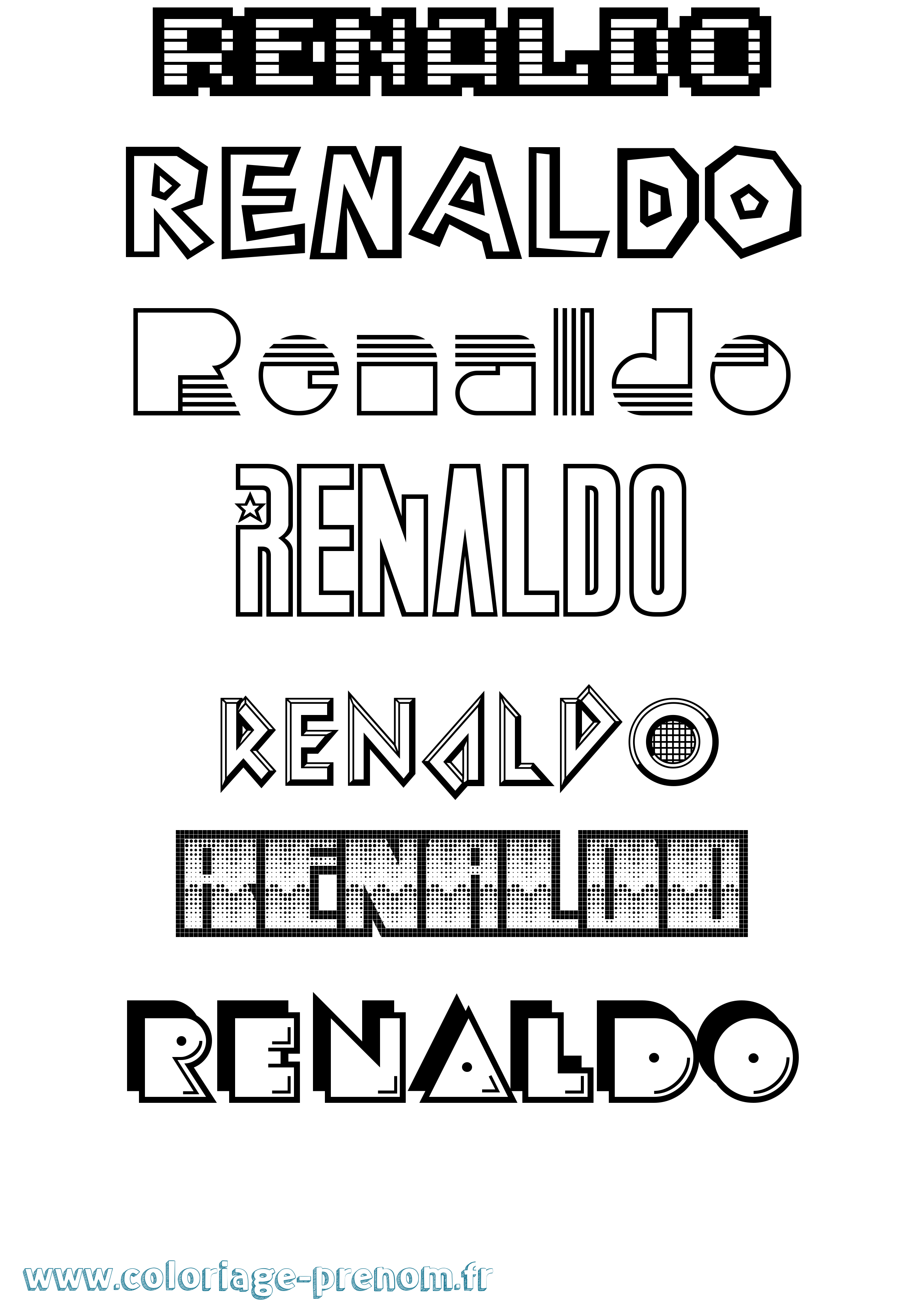Coloriage Renaldo Jeux Vidéos Coloriage prénom Renaldo Jeux Vidéos