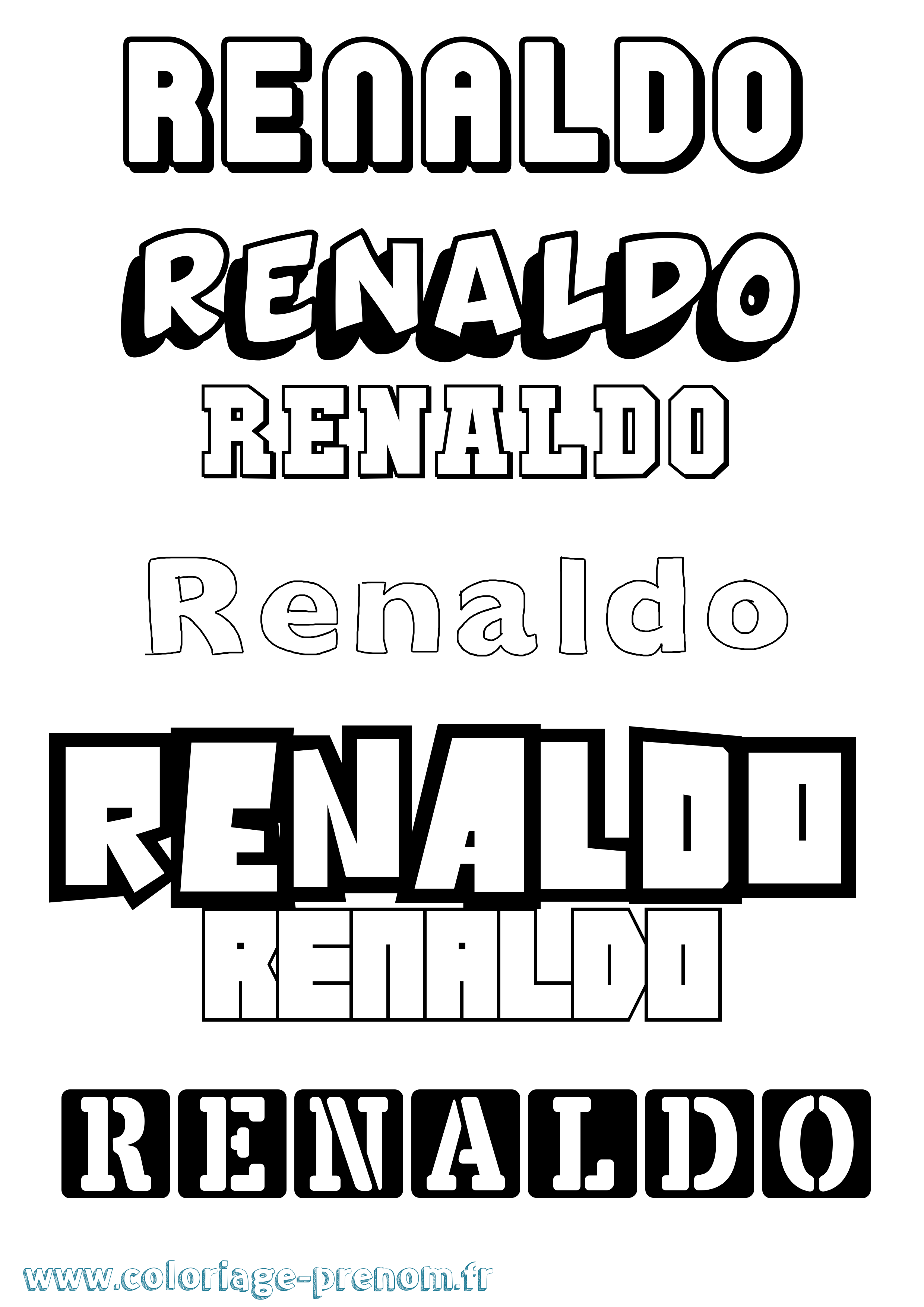 Coloriage Renaldo Simple Coloriage prénom Renaldo Simple