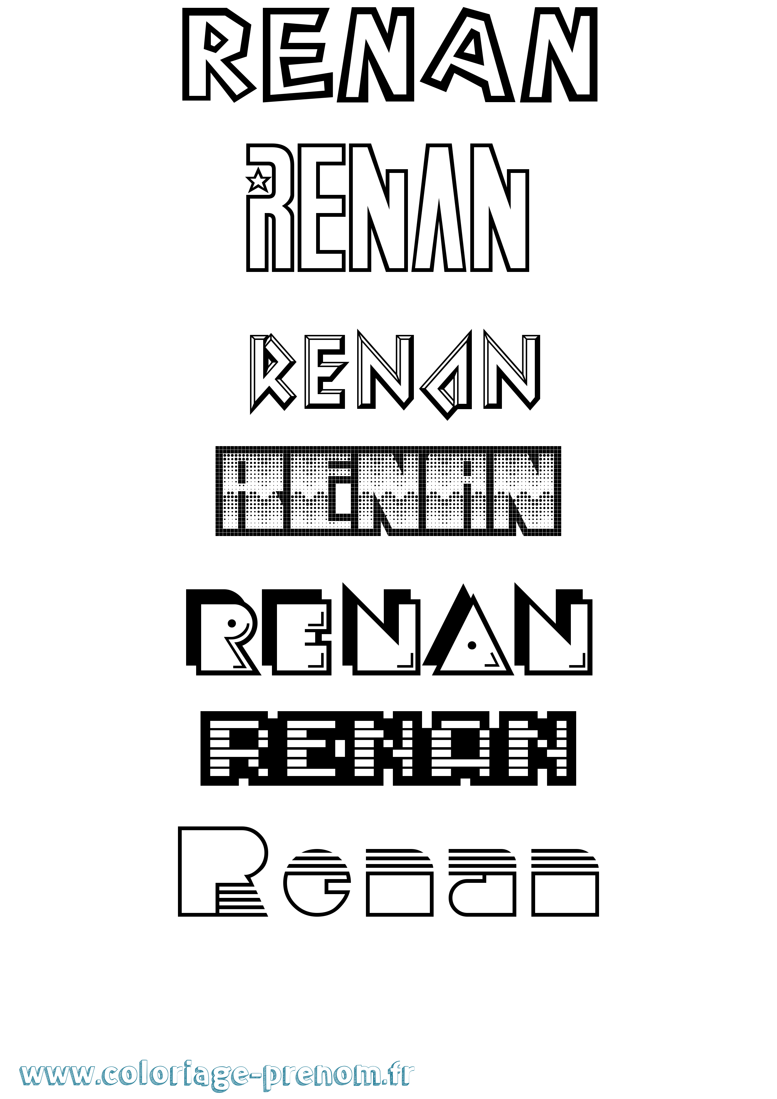 Coloriage Renan Jeux Vidéos Coloriage prénom Renan Jeux Vidéos