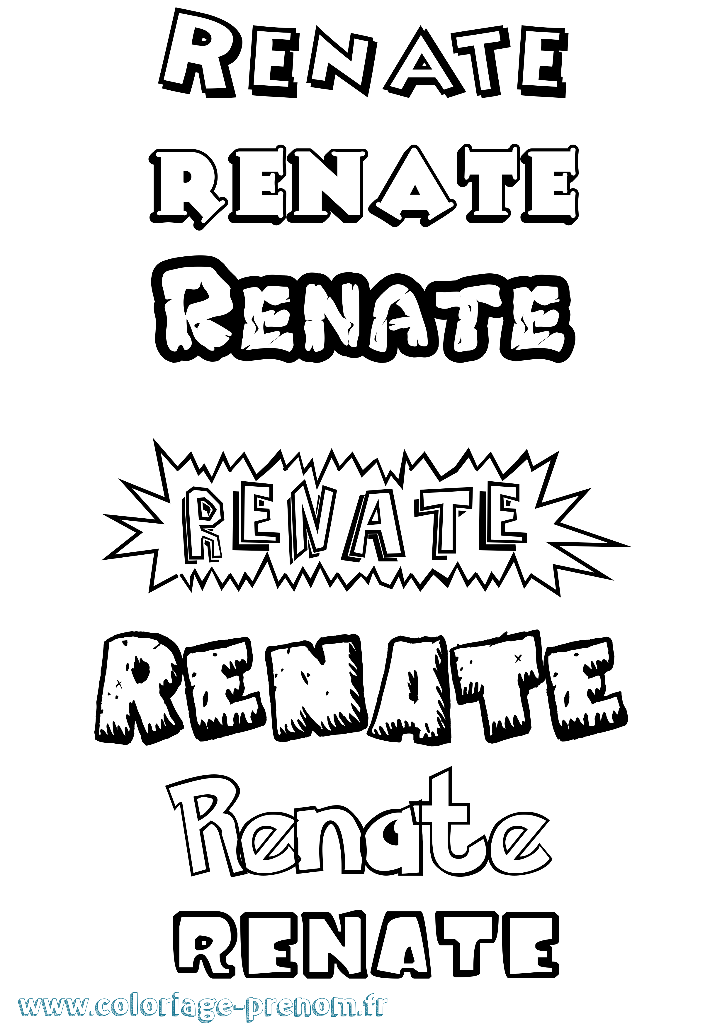 Coloriage Renate Dessin Animé Coloriage prénom Renate Dessin Animé