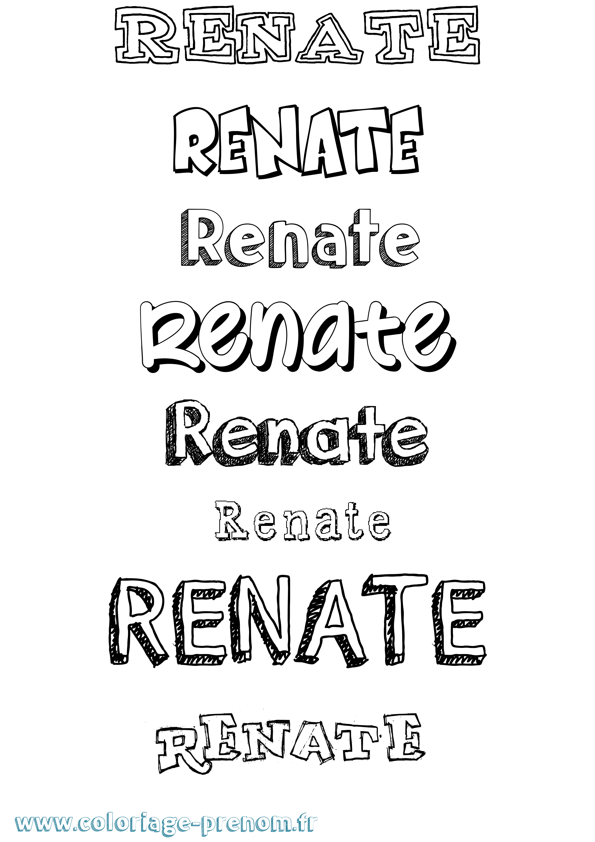 Coloriage Renate Dessiné Coloriage prénom Renate Dessiné