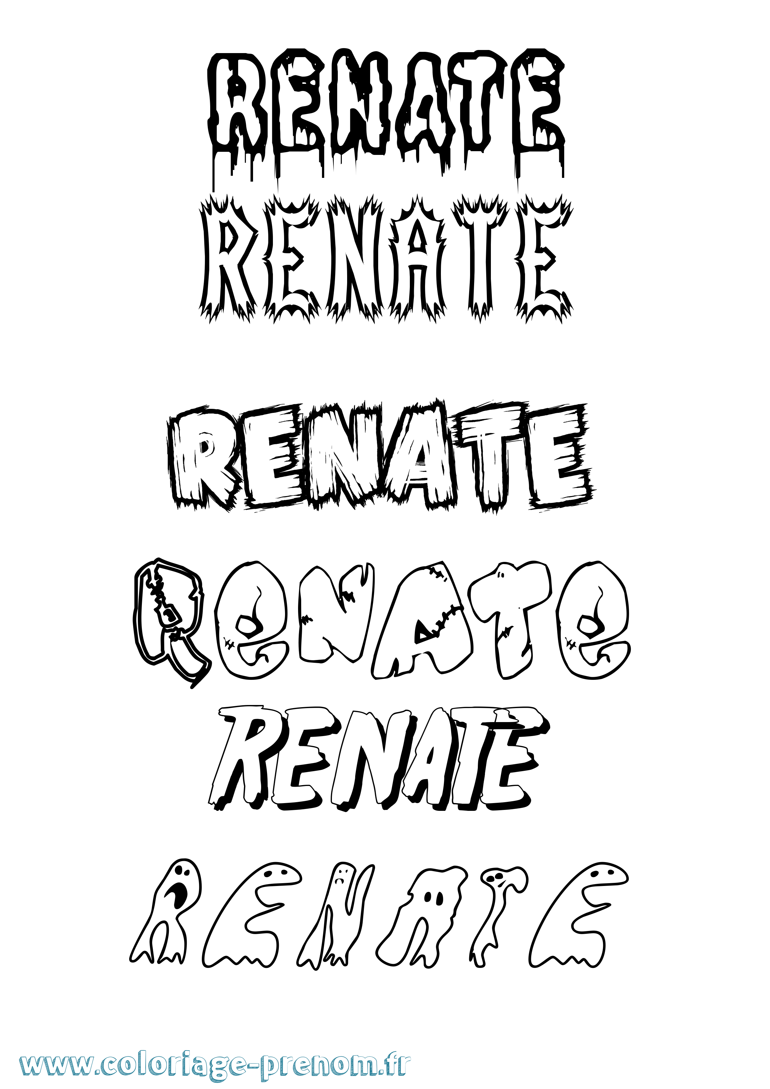 Coloriage Renate Frisson Coloriage prénom Renate Frisson