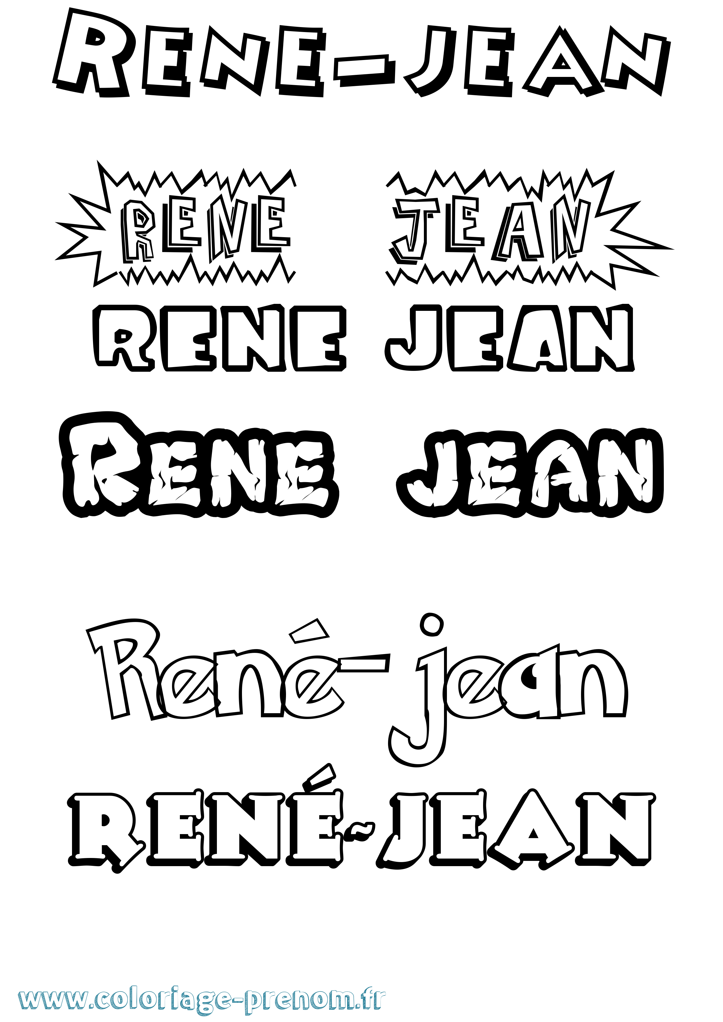 Coloriage René-Jean Dessin Animé Coloriage prénom René-Jean Dessin Animé