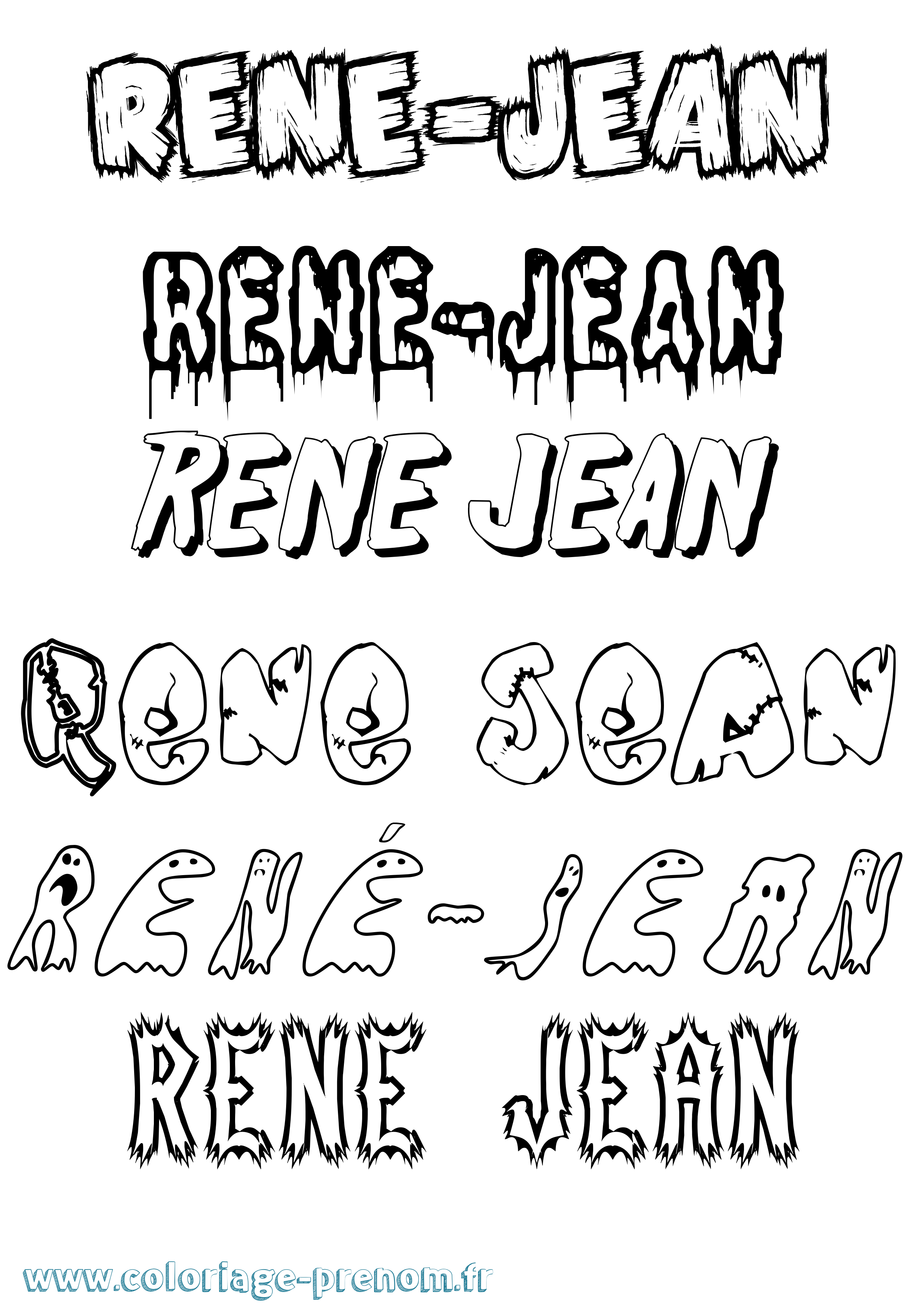 Coloriage René-Jean Frisson Coloriage prénom René-Jean Frisson