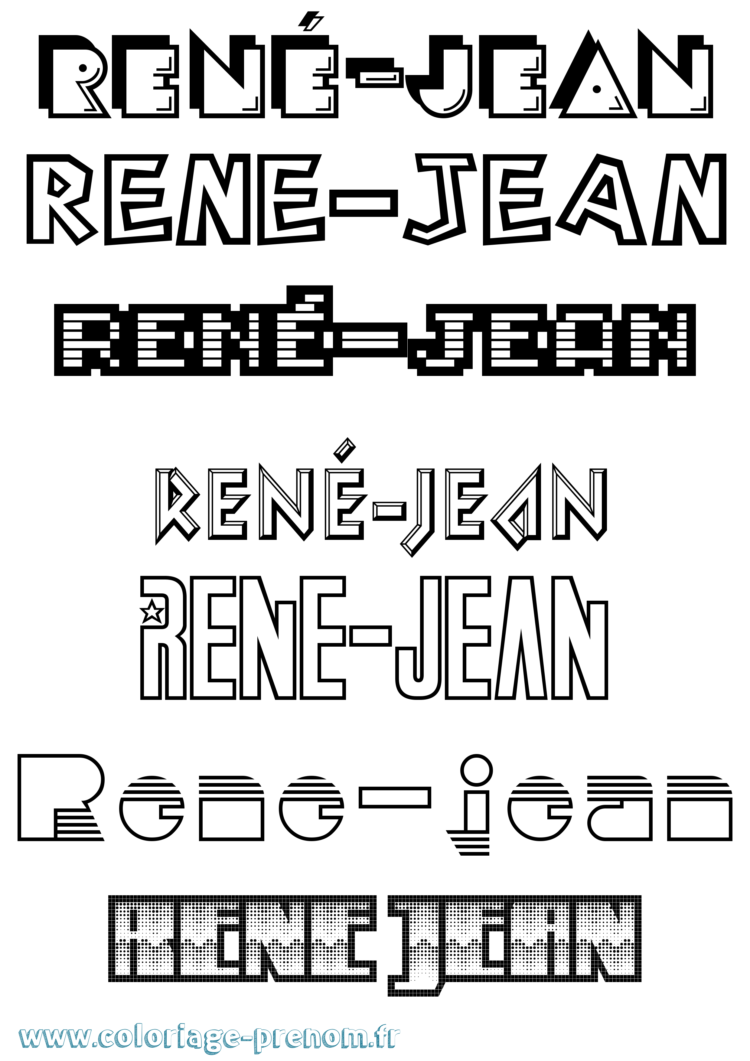 Coloriage René-Jean Jeux Vidéos Coloriage prénom René-Jean Jeux Vidéos