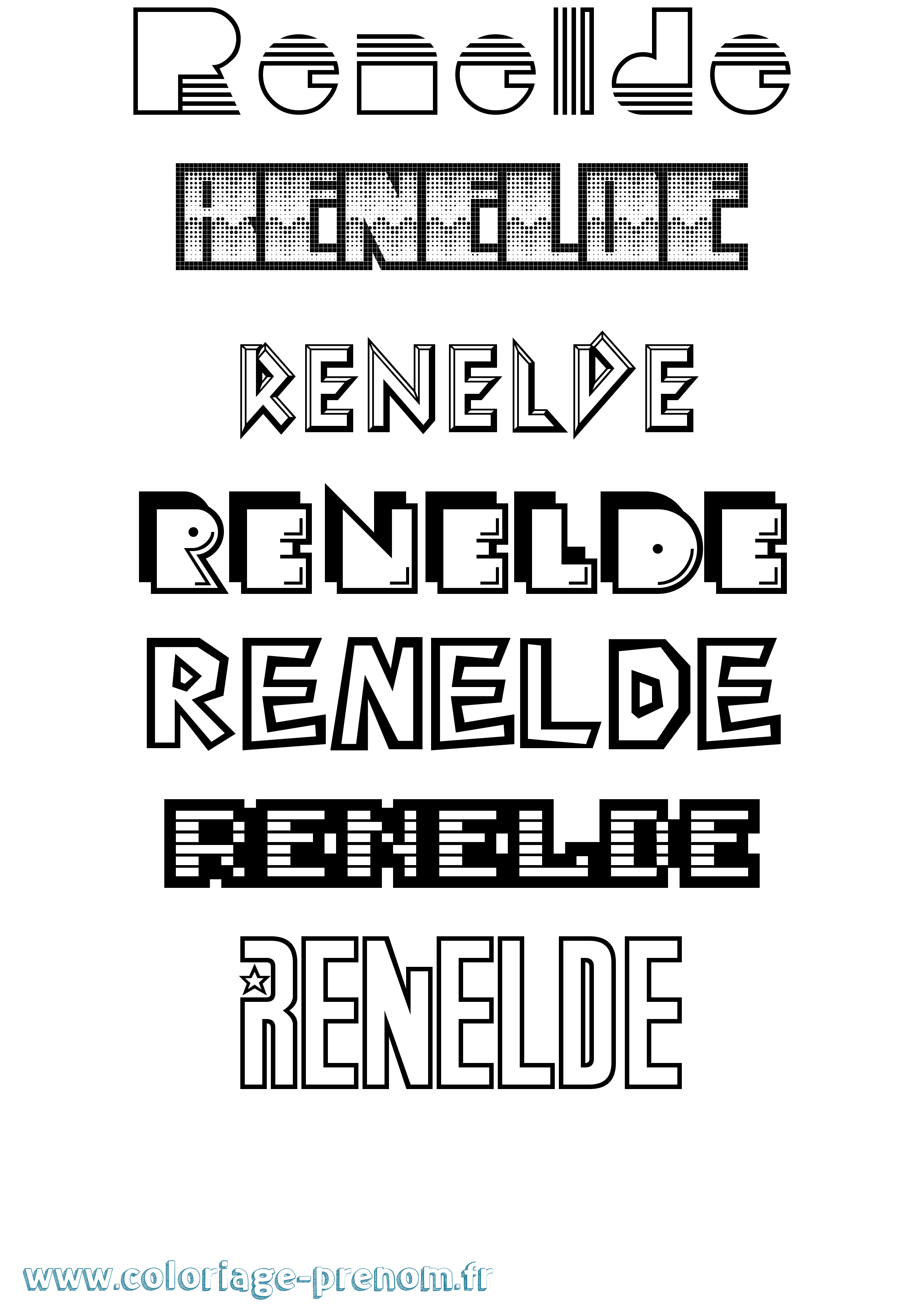 Coloriage Renelde Jeux Vidéos Coloriage prénom Renelde Jeux Vidéos