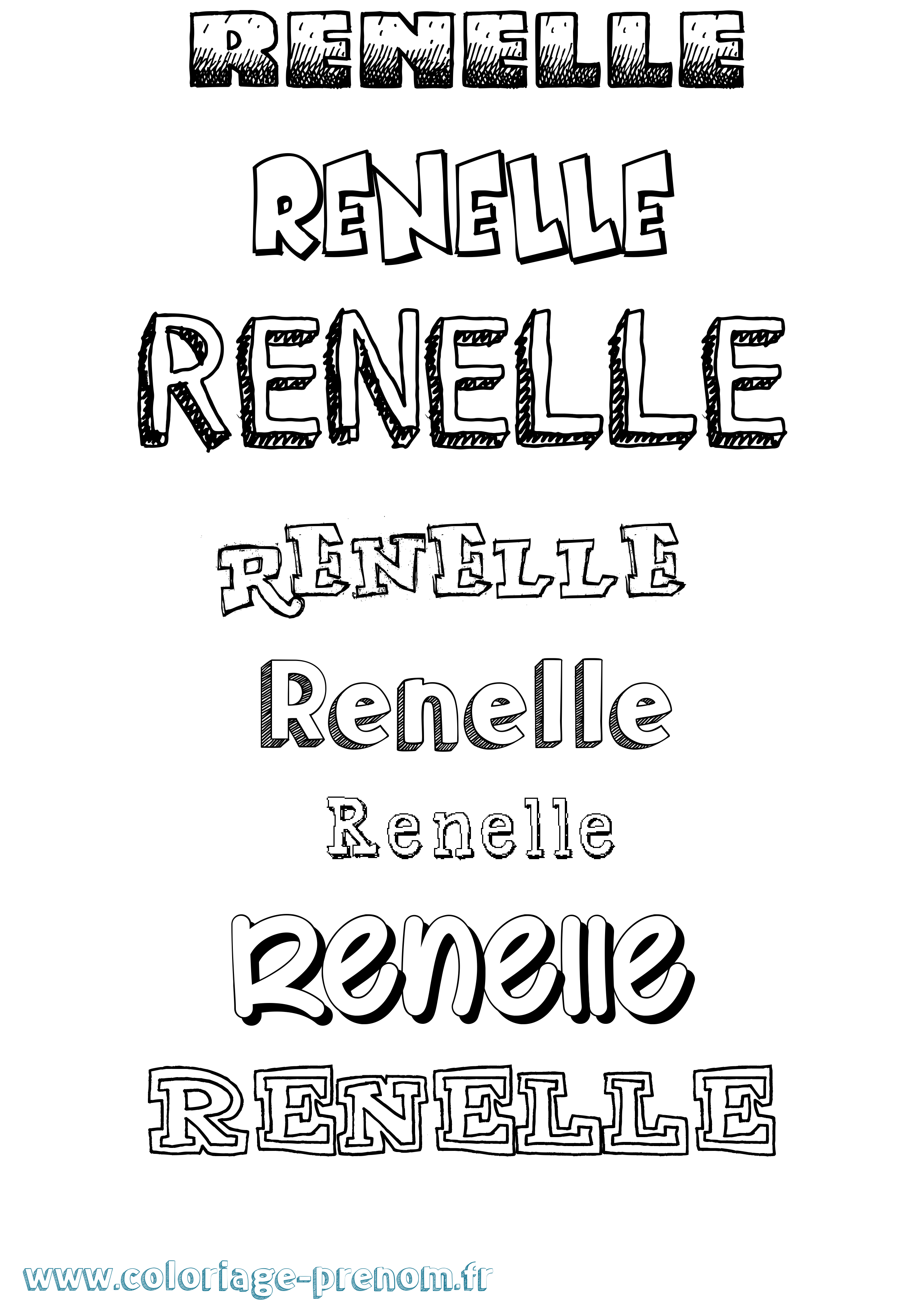Coloriage Renelle Dessiné Coloriage prénom Renelle Dessiné