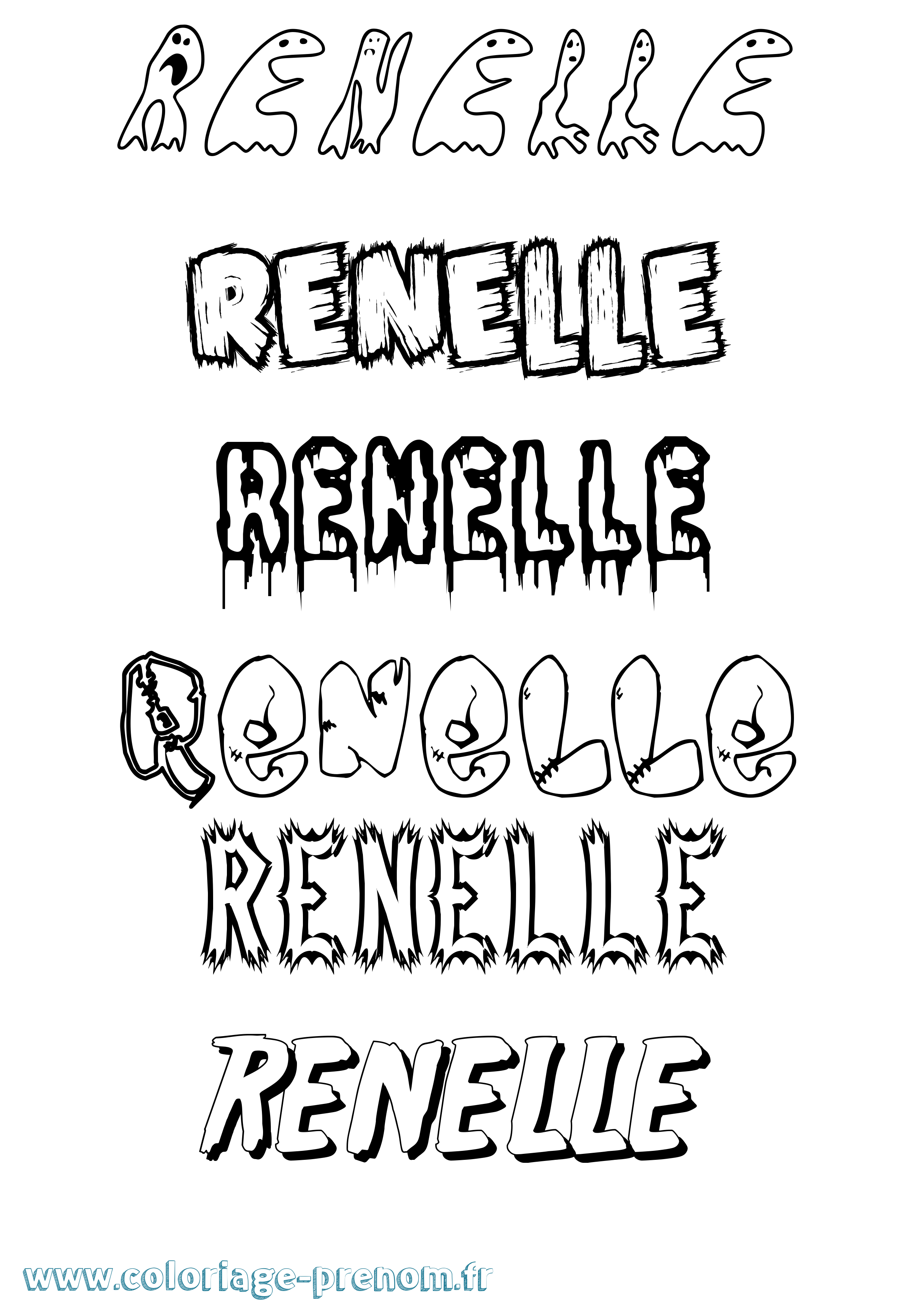 Coloriage Renelle Frisson Coloriage prénom Renelle Frisson