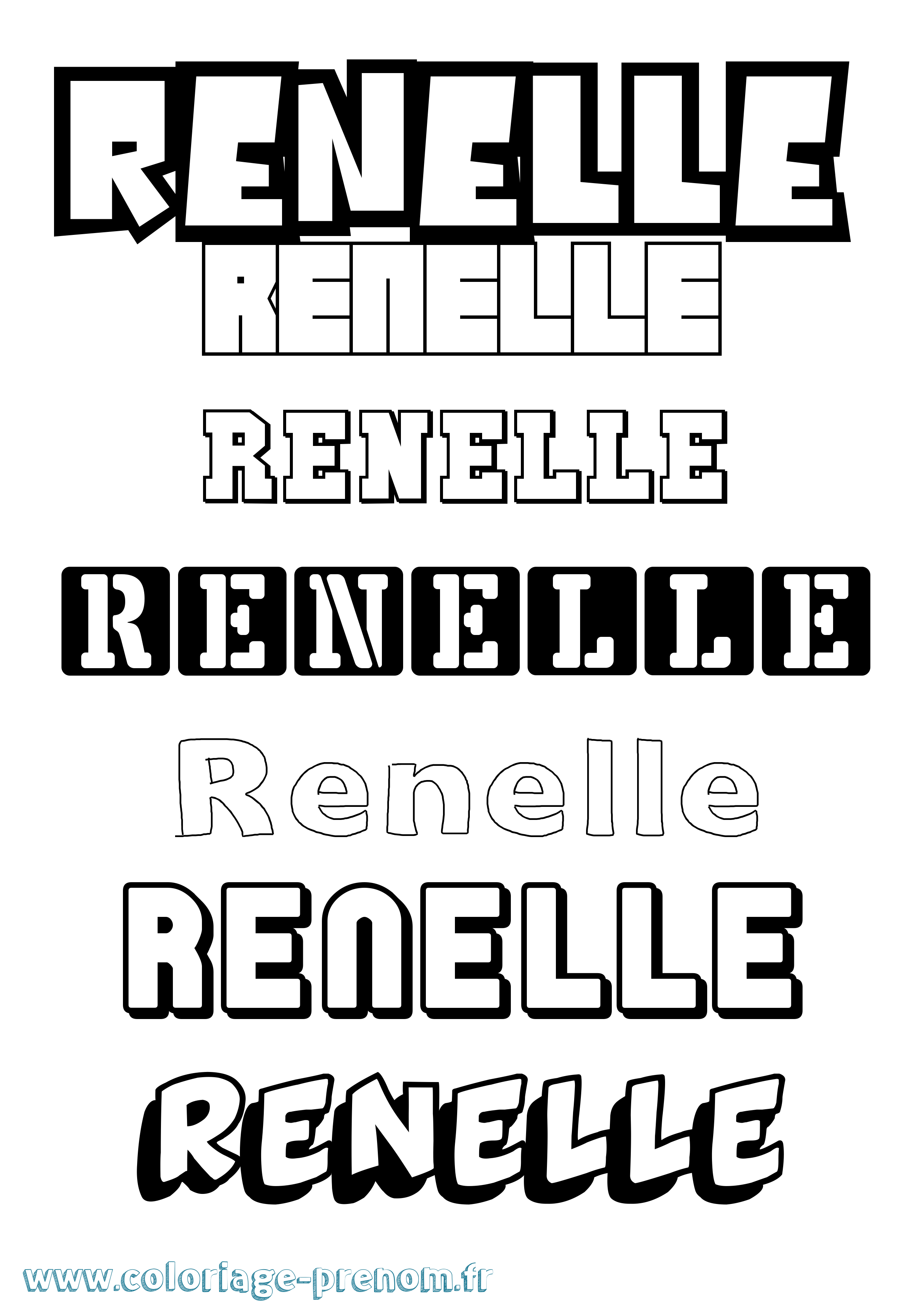 Coloriage Renelle Simple Coloriage prénom Renelle Simple