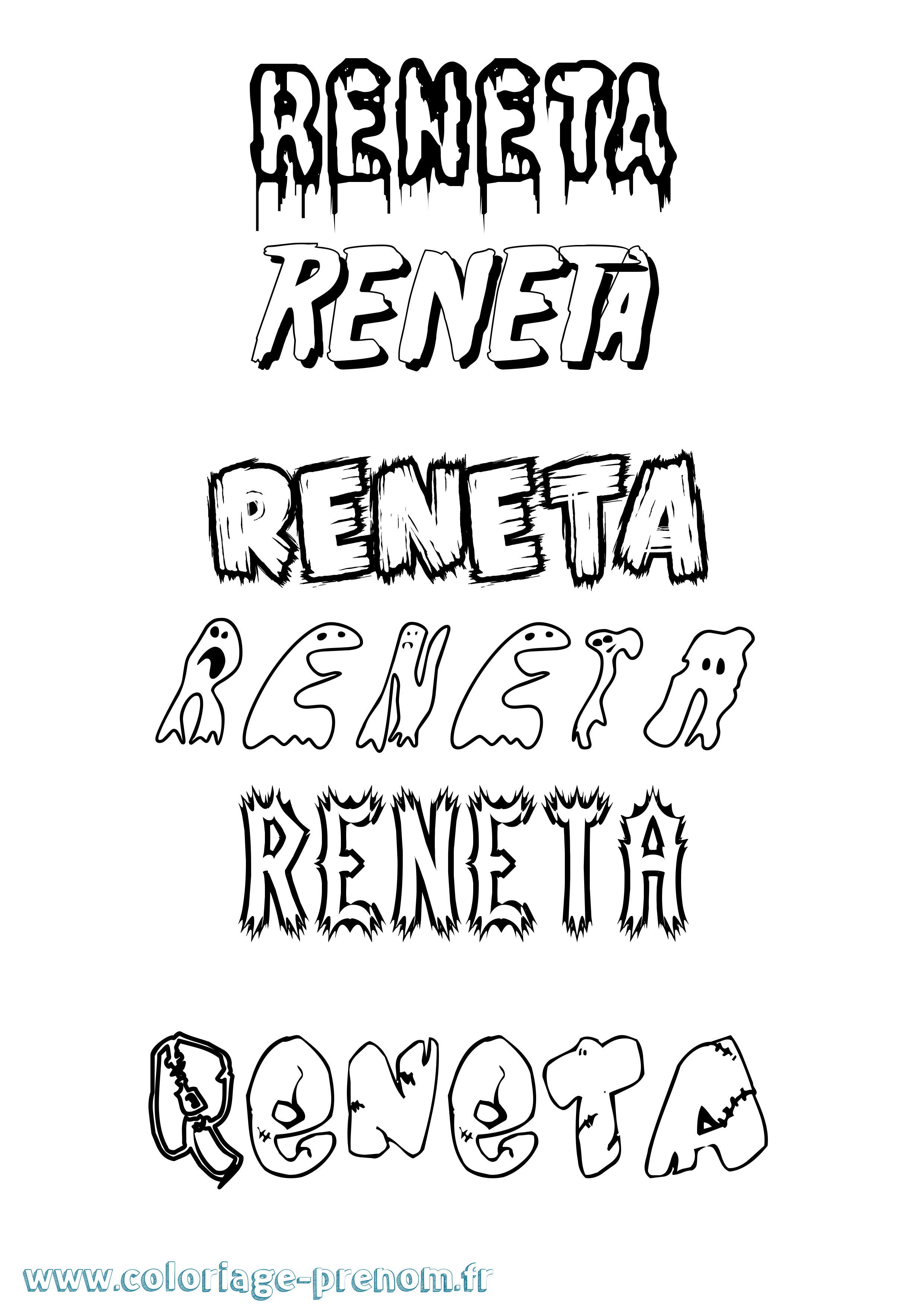 Coloriage Reneta Frisson Coloriage prénom Reneta Frisson