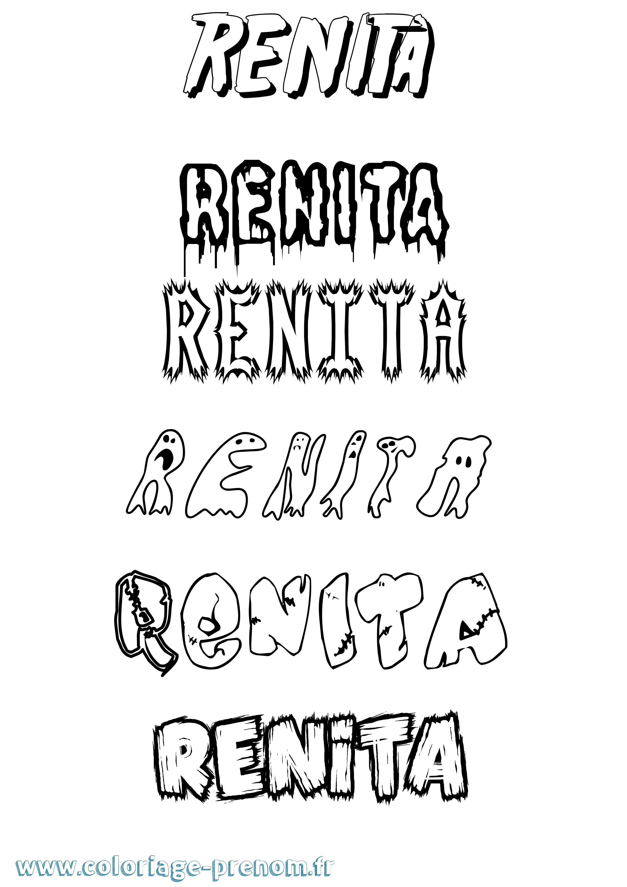 Coloriage Renita Frisson Coloriage prénom Renita Frisson