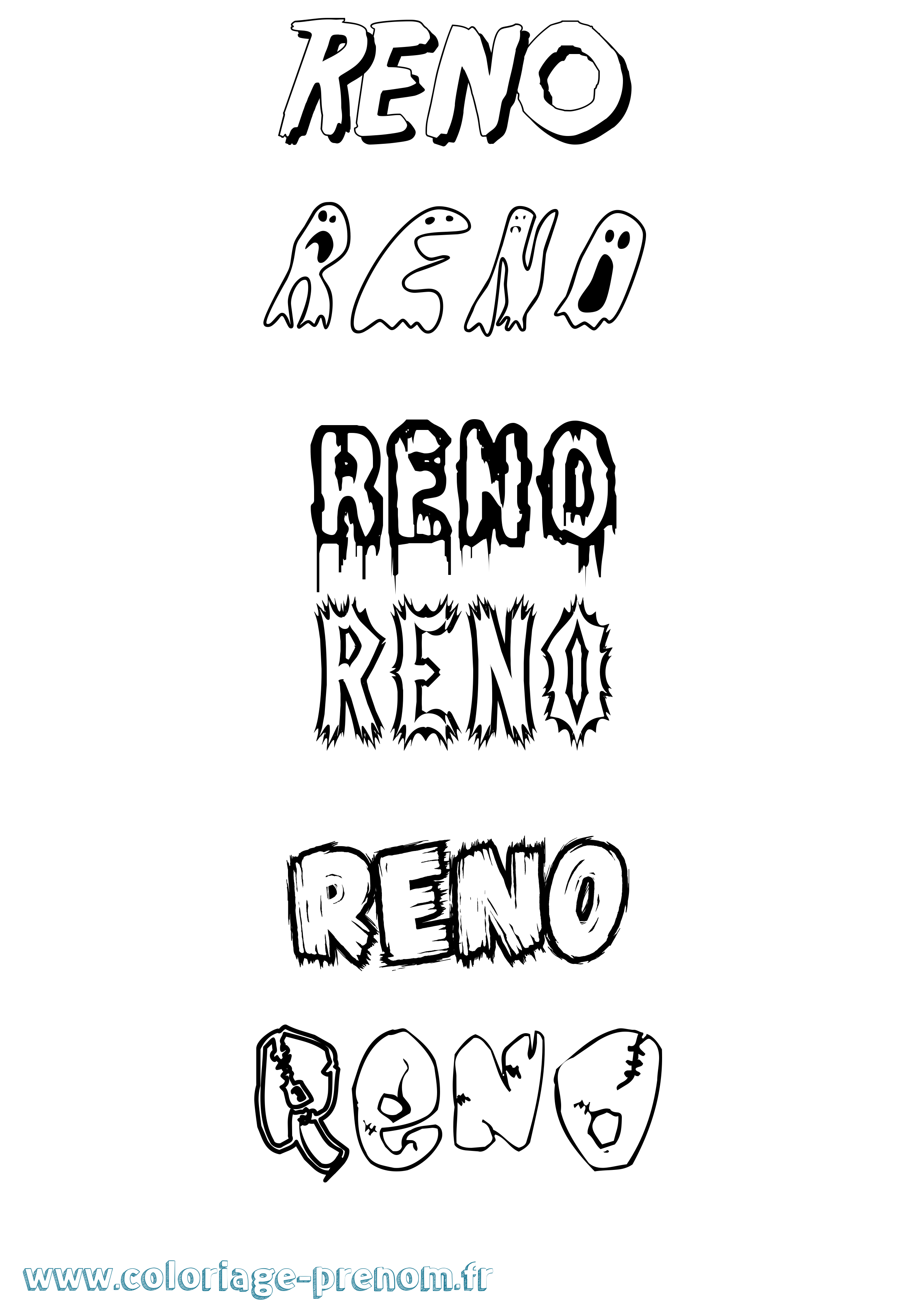Coloriage Reno Frisson Coloriage prénom Reno Frisson