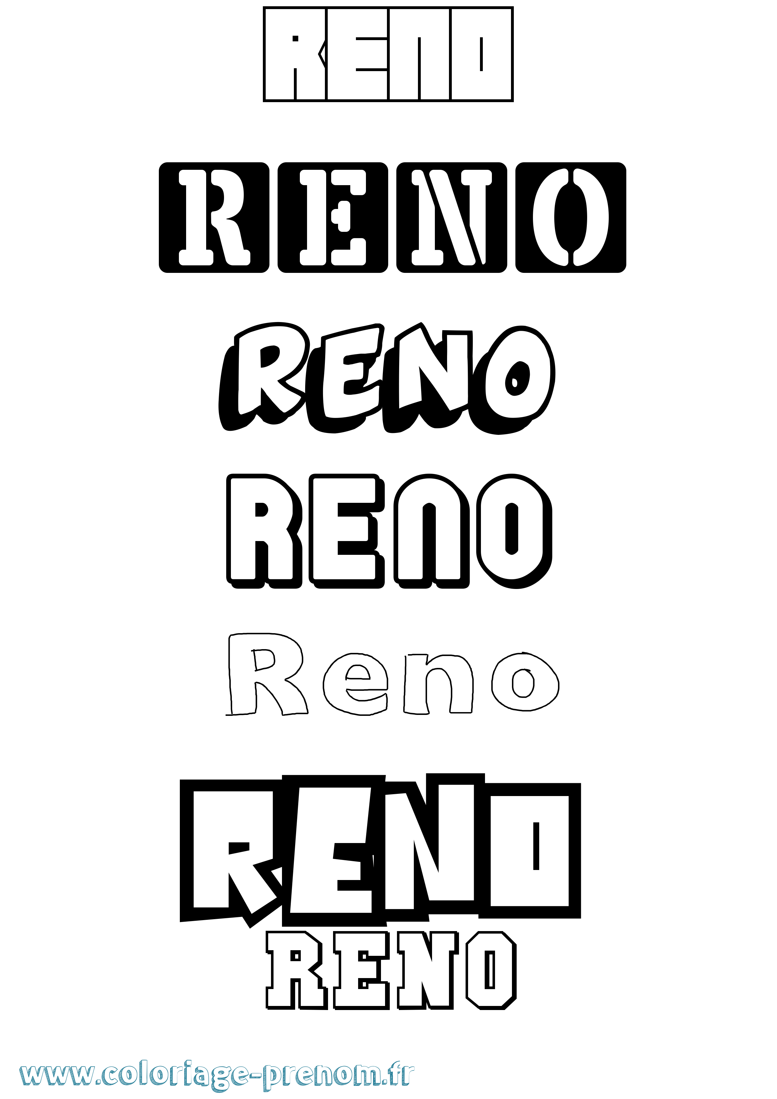 Coloriage Reno Simple Coloriage prénom Reno Simple