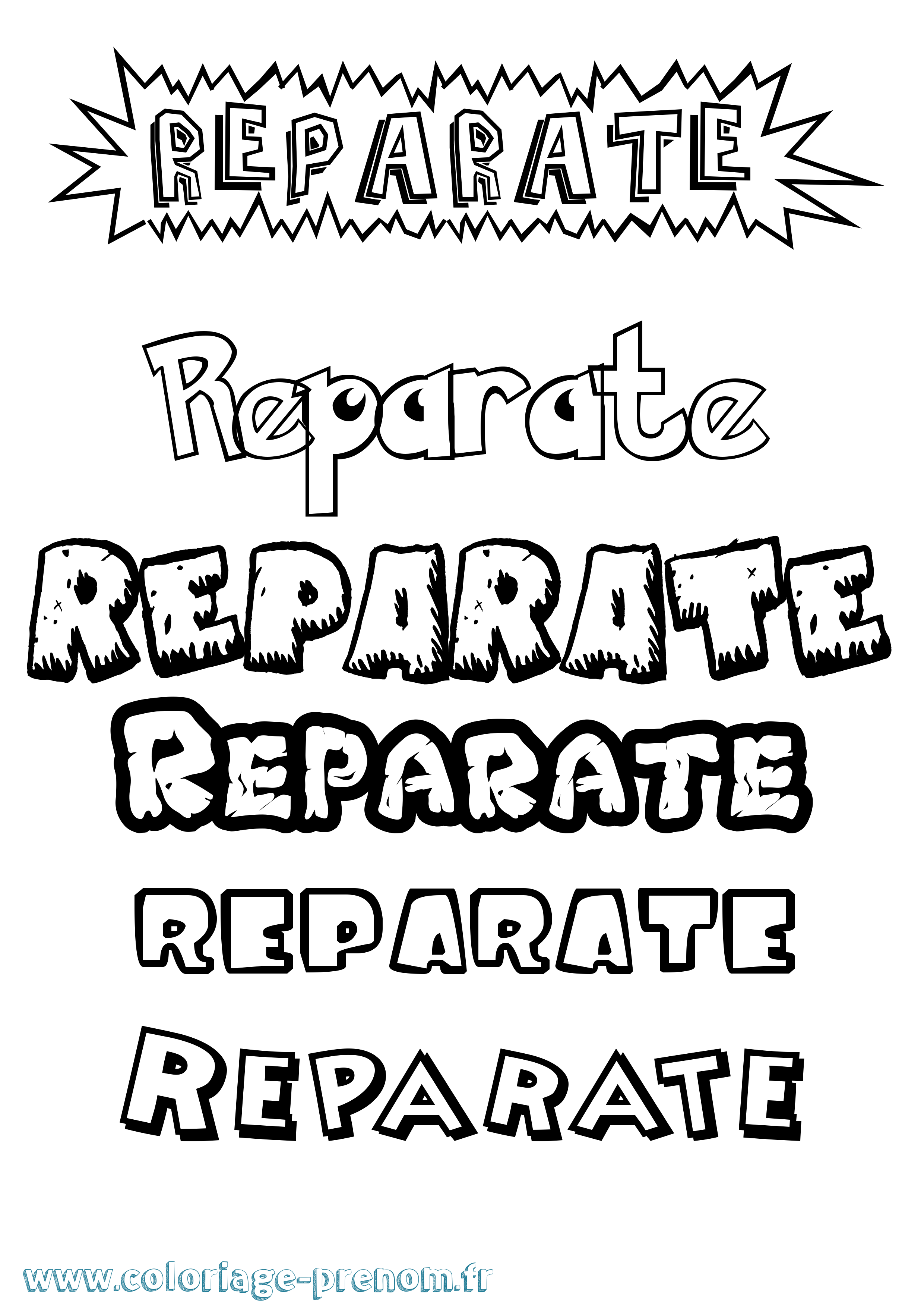 Coloriage Reparate Dessin Animé Coloriage prénom Reparate Dessin Animé