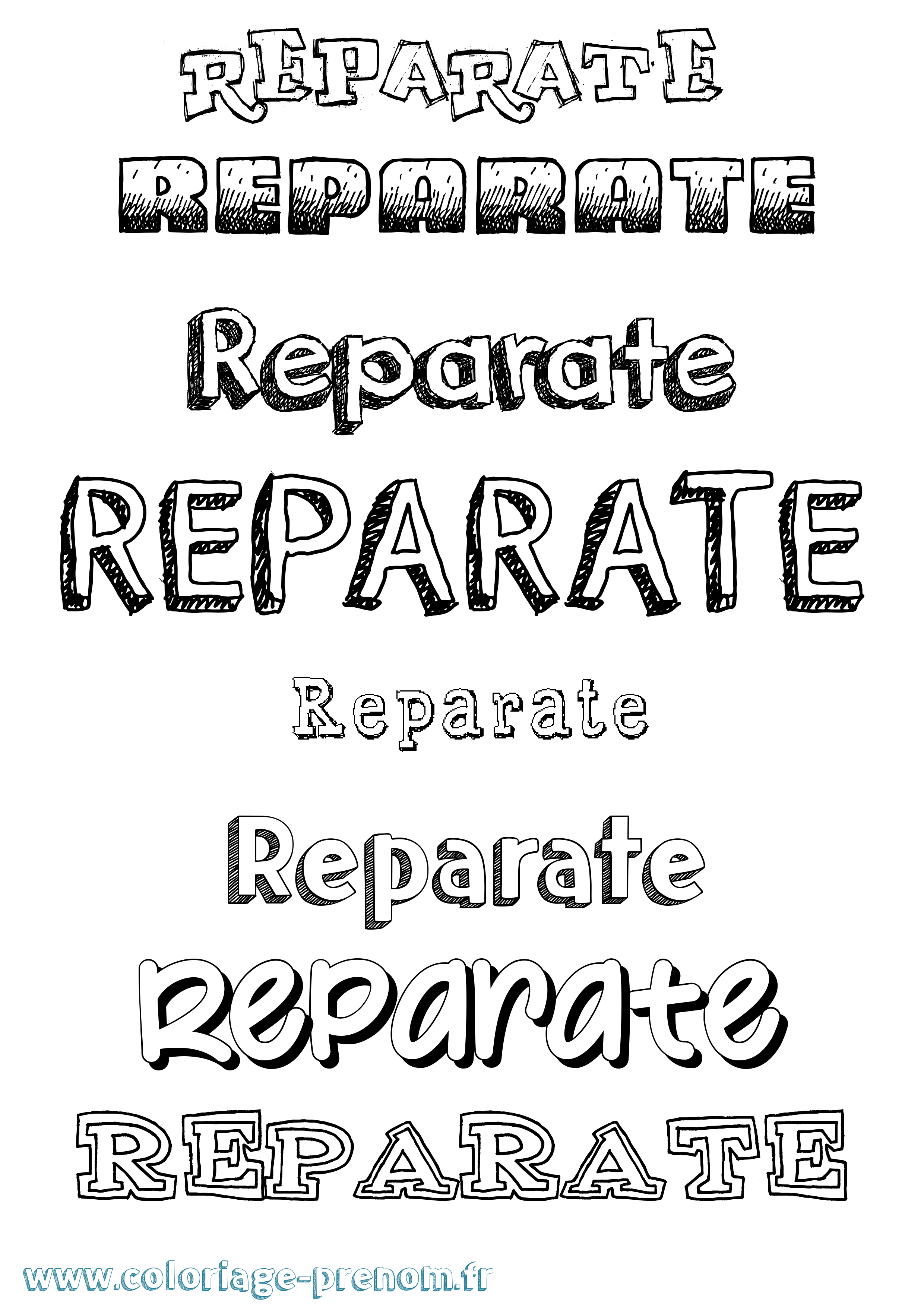 Coloriage Reparate Dessiné Coloriage prénom Reparate Dessiné