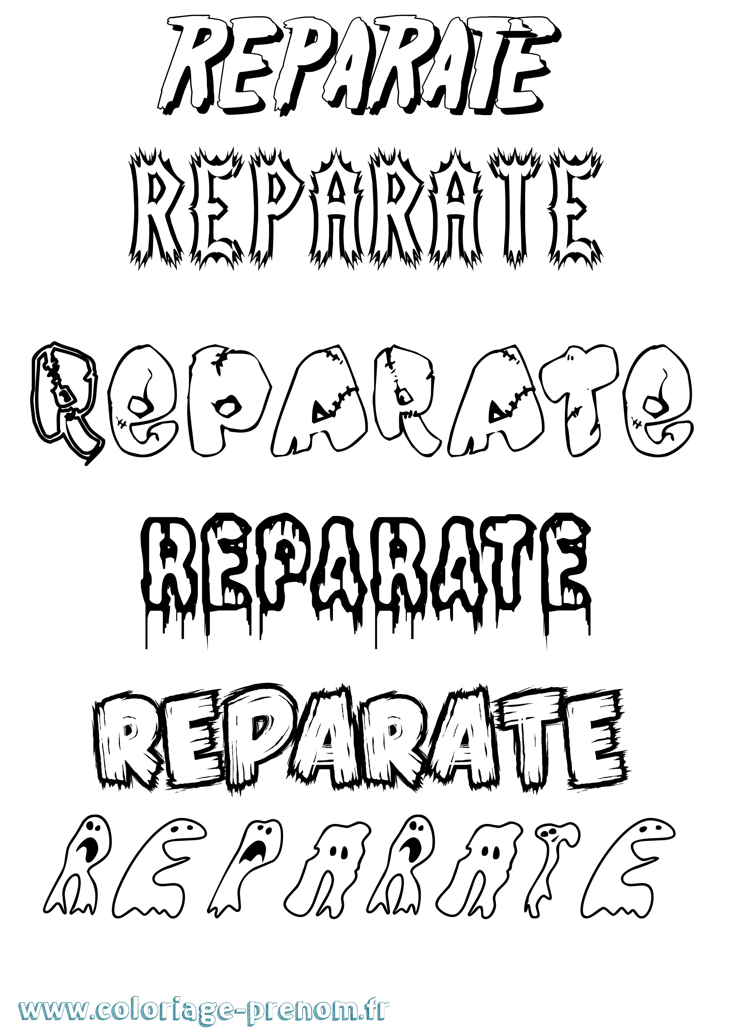Coloriage Reparate Frisson Coloriage prénom Reparate Frisson