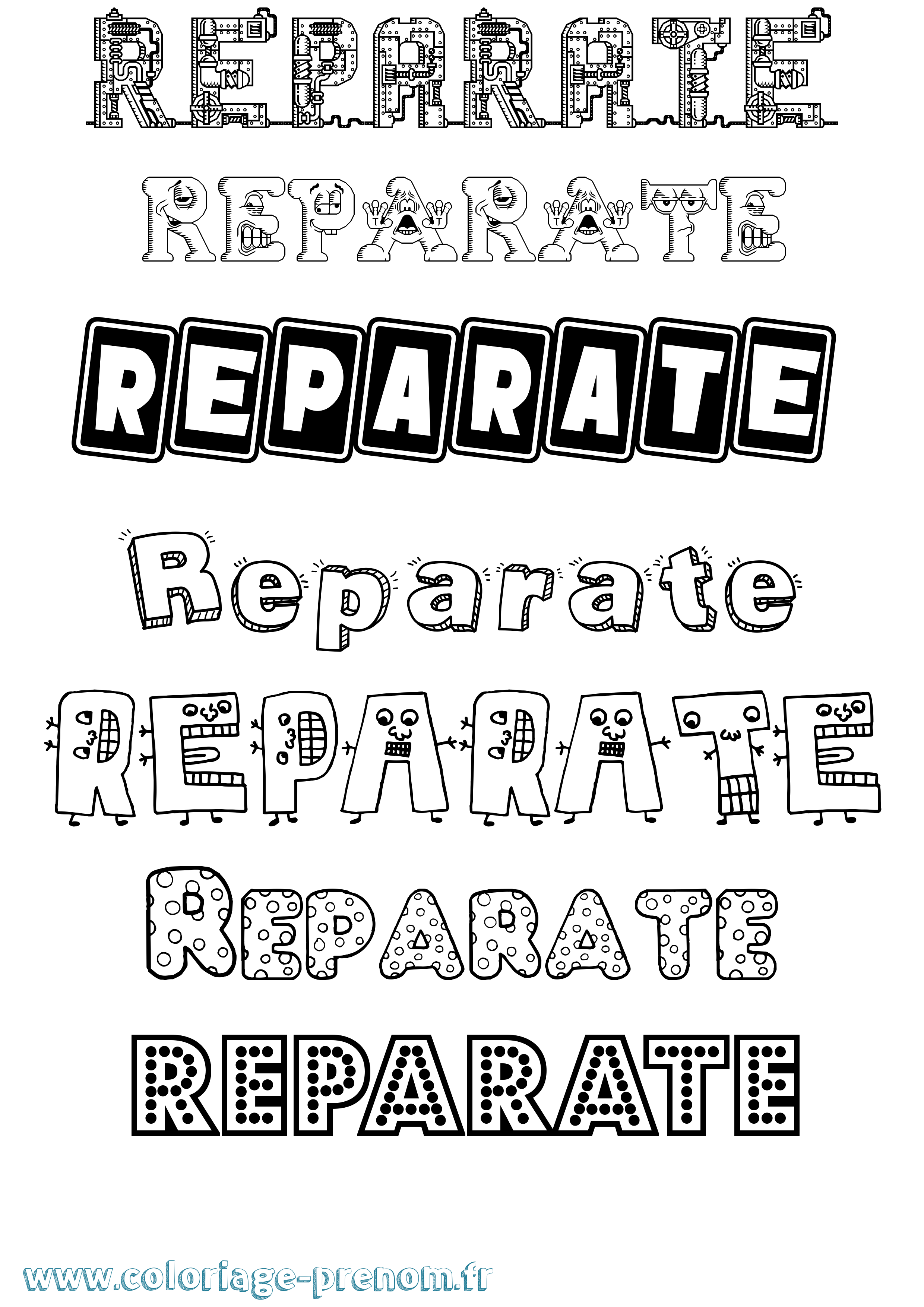 Coloriage Reparate Fun Coloriage prénom Reparate Fun