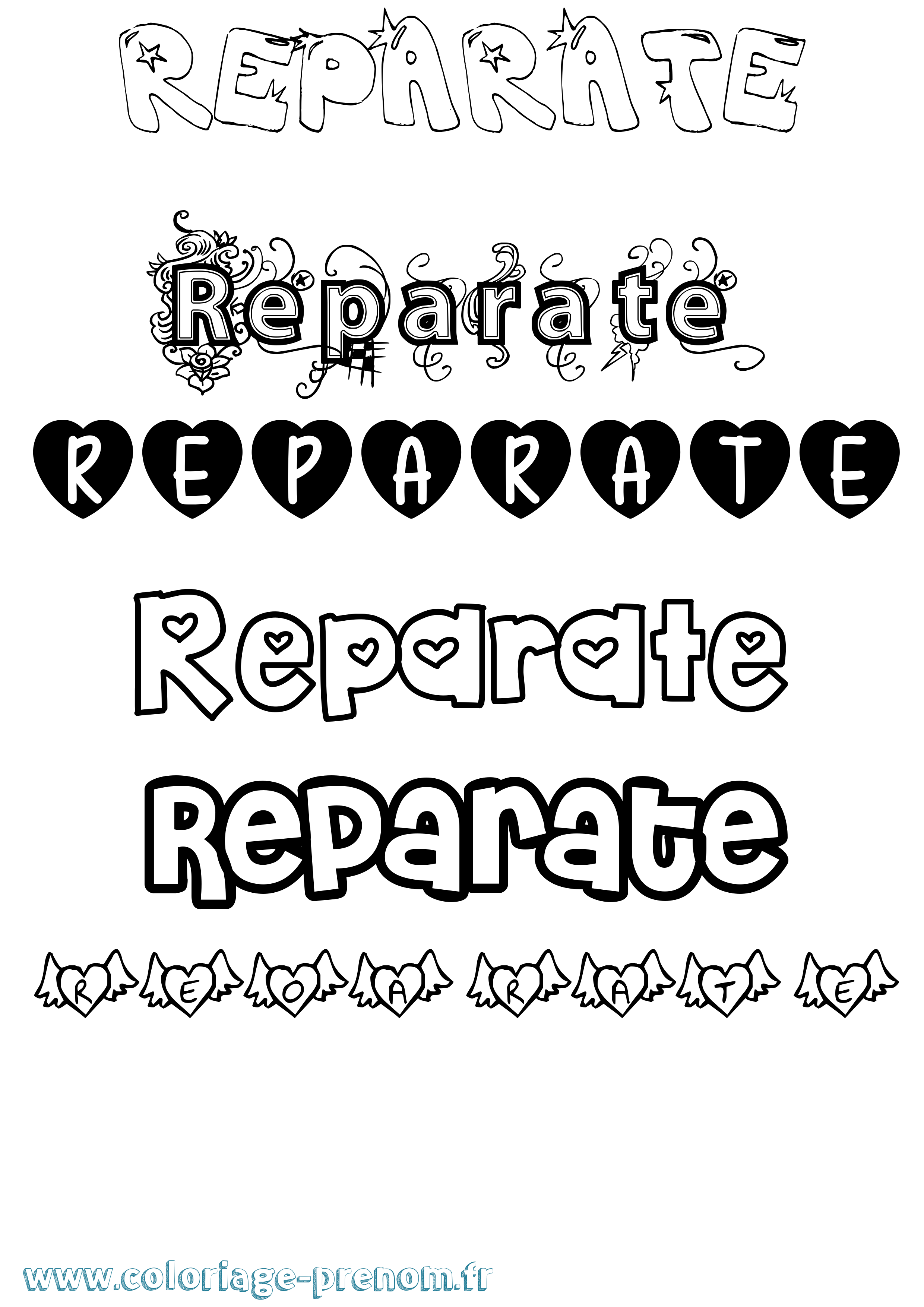 Coloriage Reparate Girly Coloriage prénom Reparate Girly