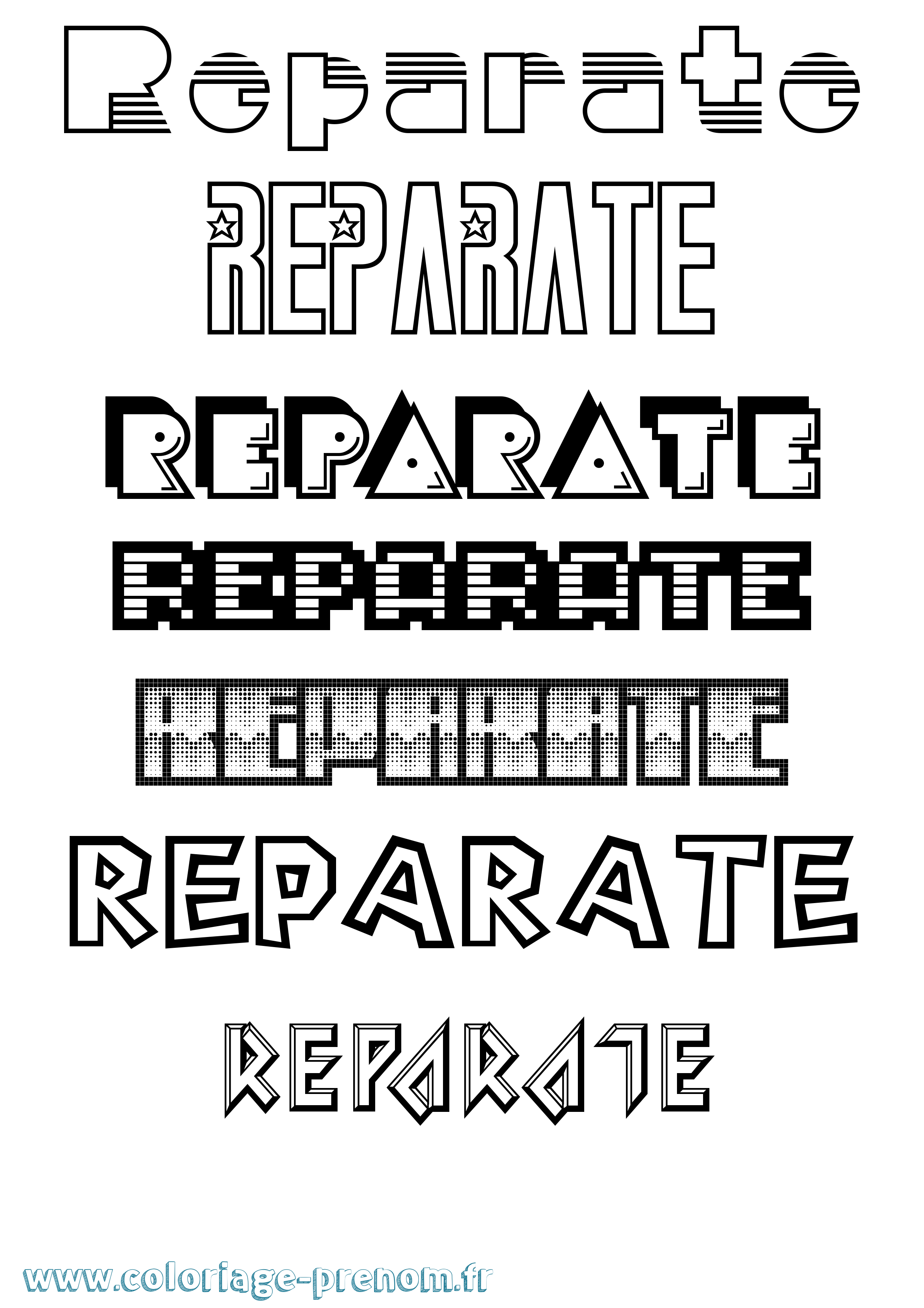 Coloriage Reparate Jeux Vidéos Coloriage prénom Reparate Jeux Vidéos
