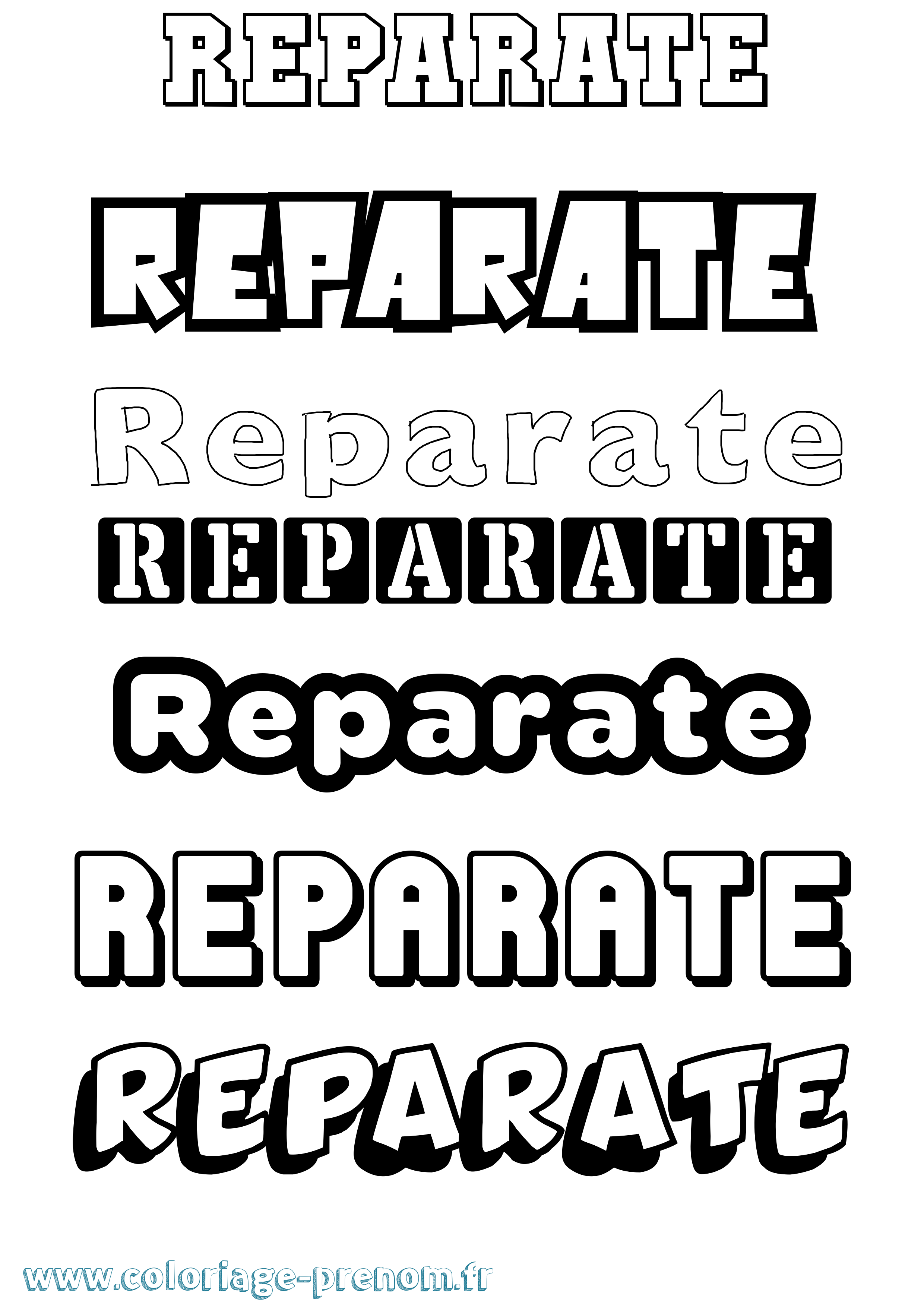 Coloriage Reparate Simple Coloriage prénom Reparate Simple