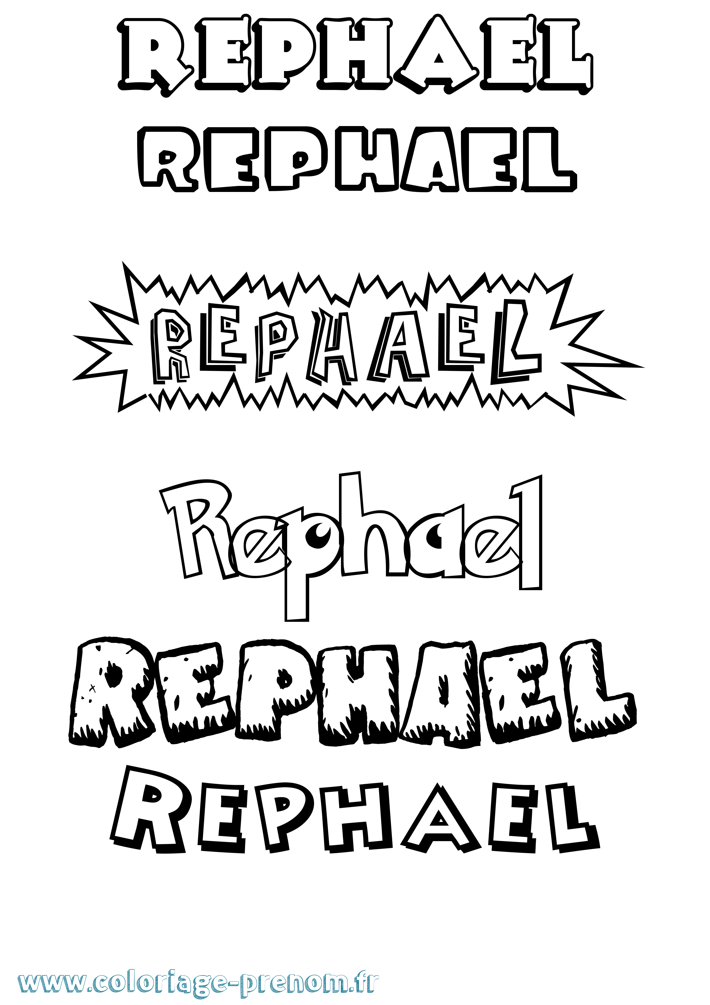 Coloriage Rephael Dessin Animé Coloriage prénom Rephael Dessin Animé