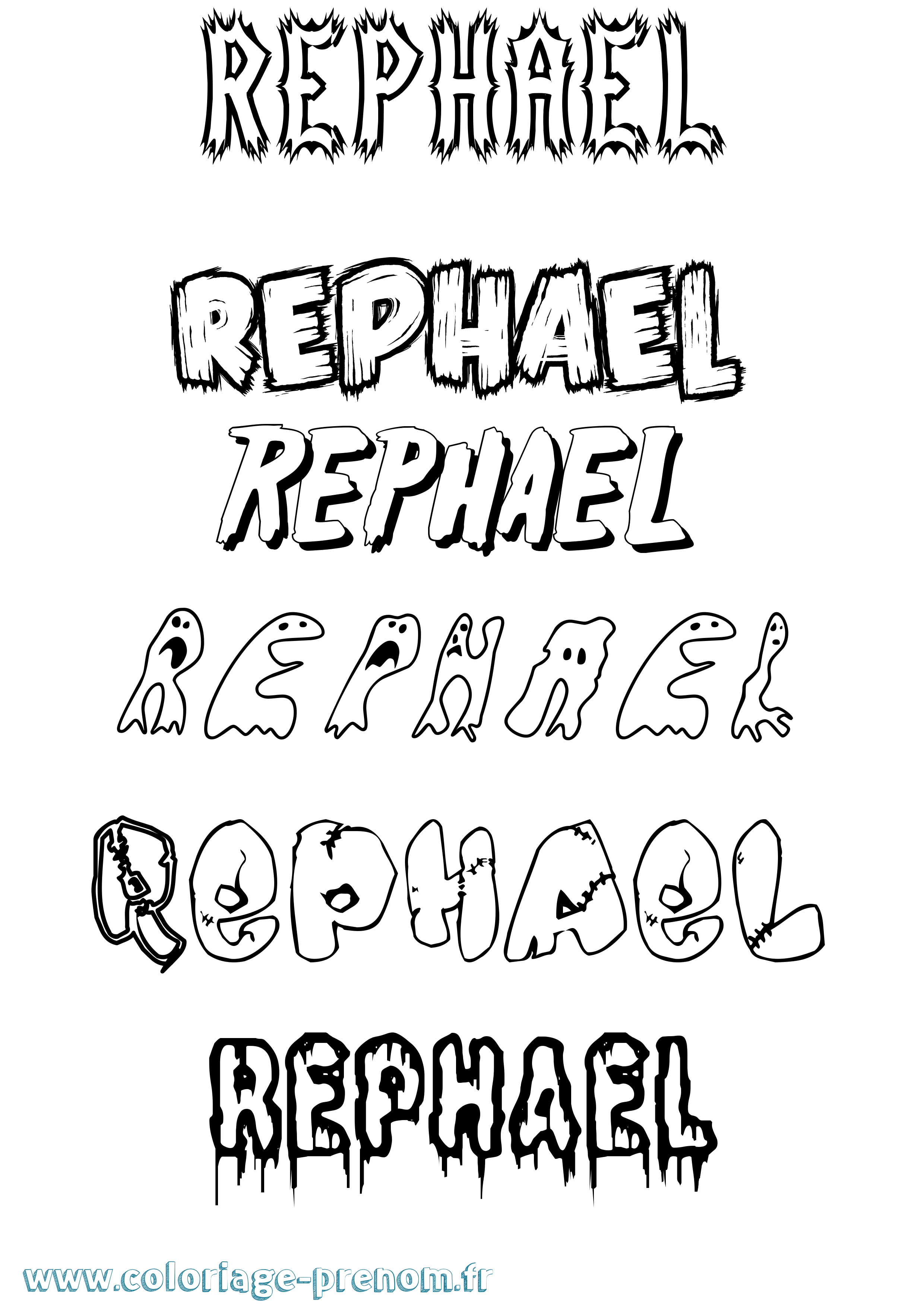 Coloriage Rephael Frisson Coloriage prénom Rephael Frisson
