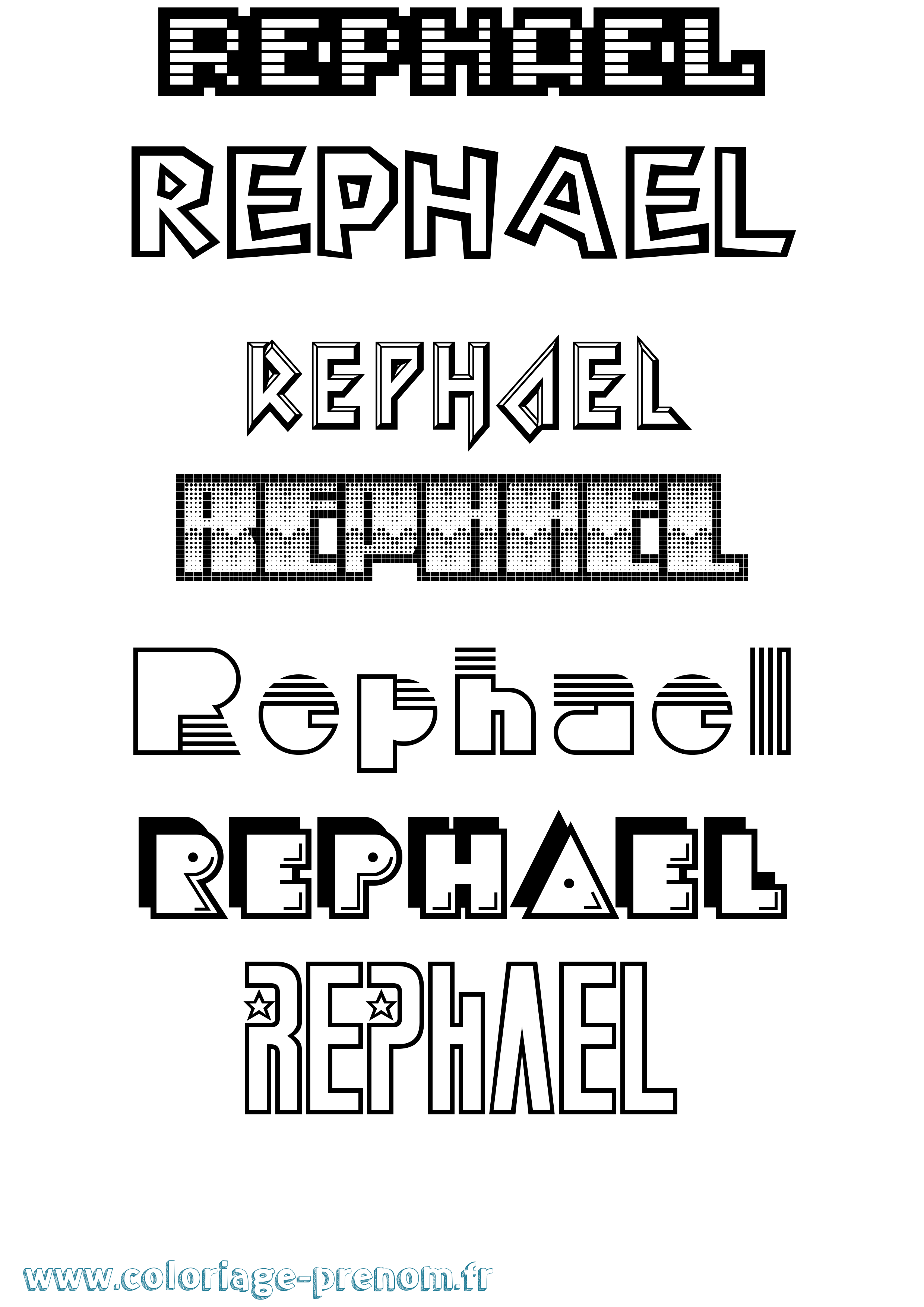 Coloriage Rephael Jeux Vidéos Coloriage prénom Rephael Jeux Vidéos