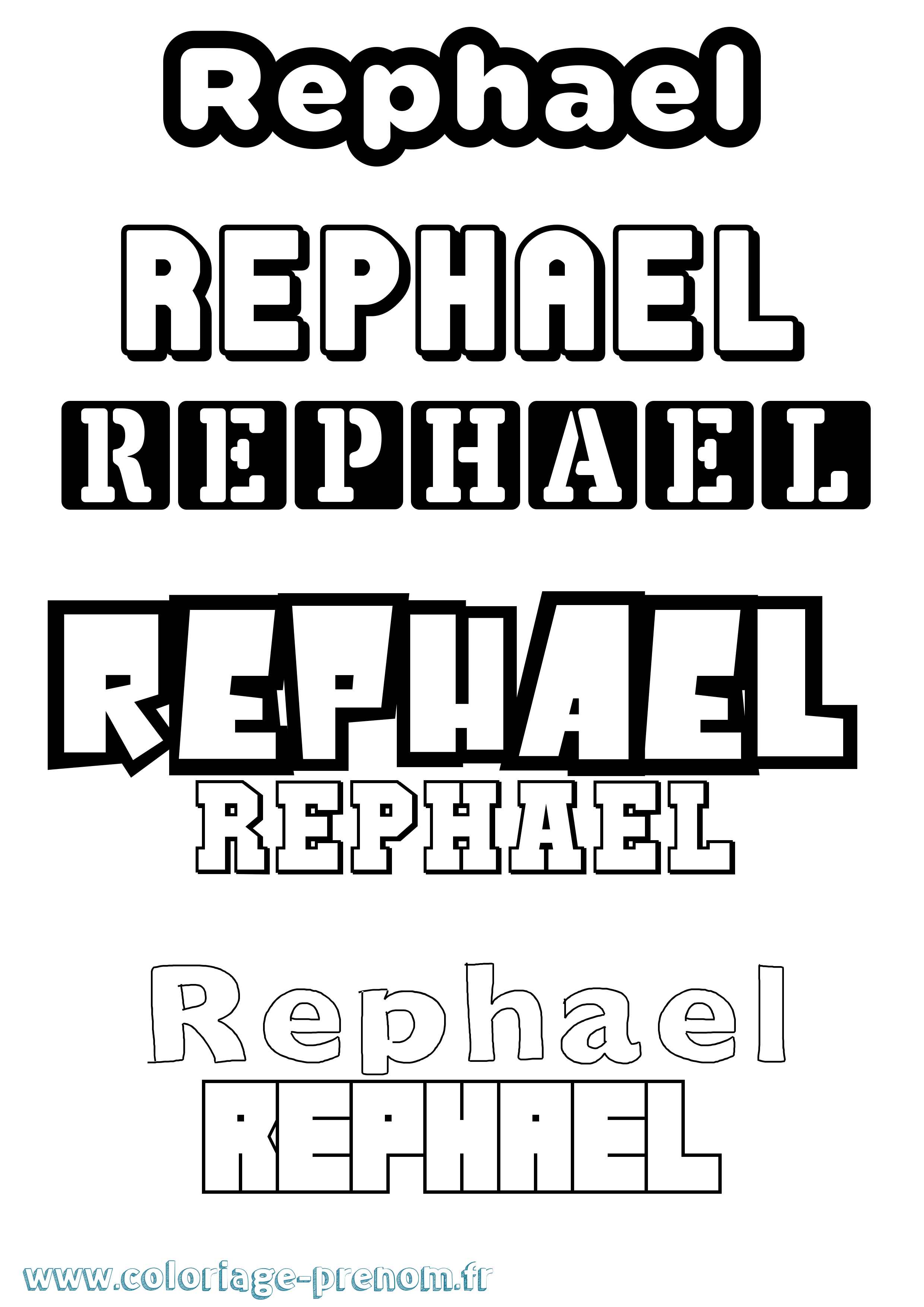 Coloriage Rephael Simple Coloriage prénom Rephael Simple
