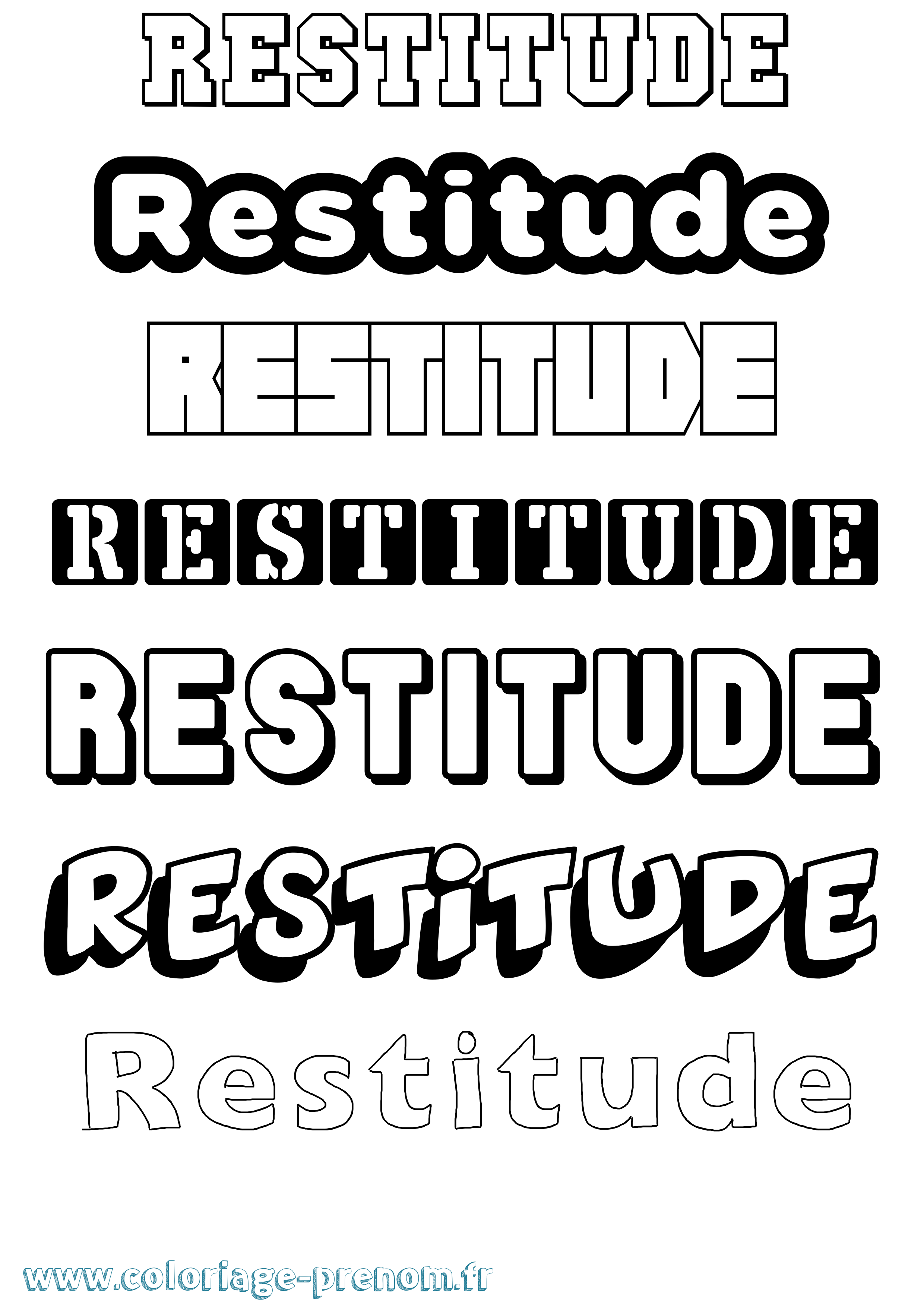 Coloriage Restitude Simple Coloriage prénom Restitude Simple