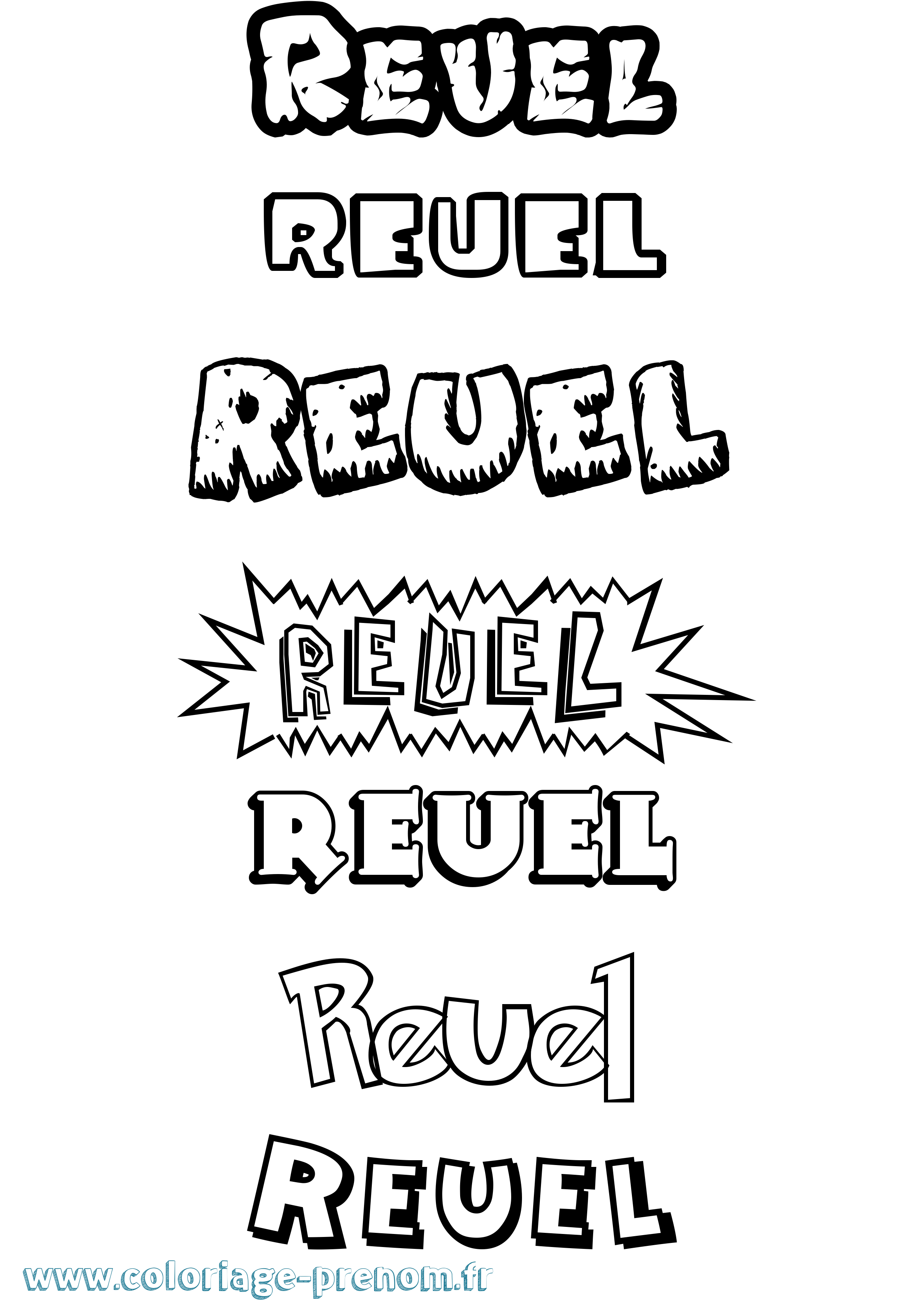Coloriage Reuel Dessin Animé Coloriage prénom Reuel Dessin Animé