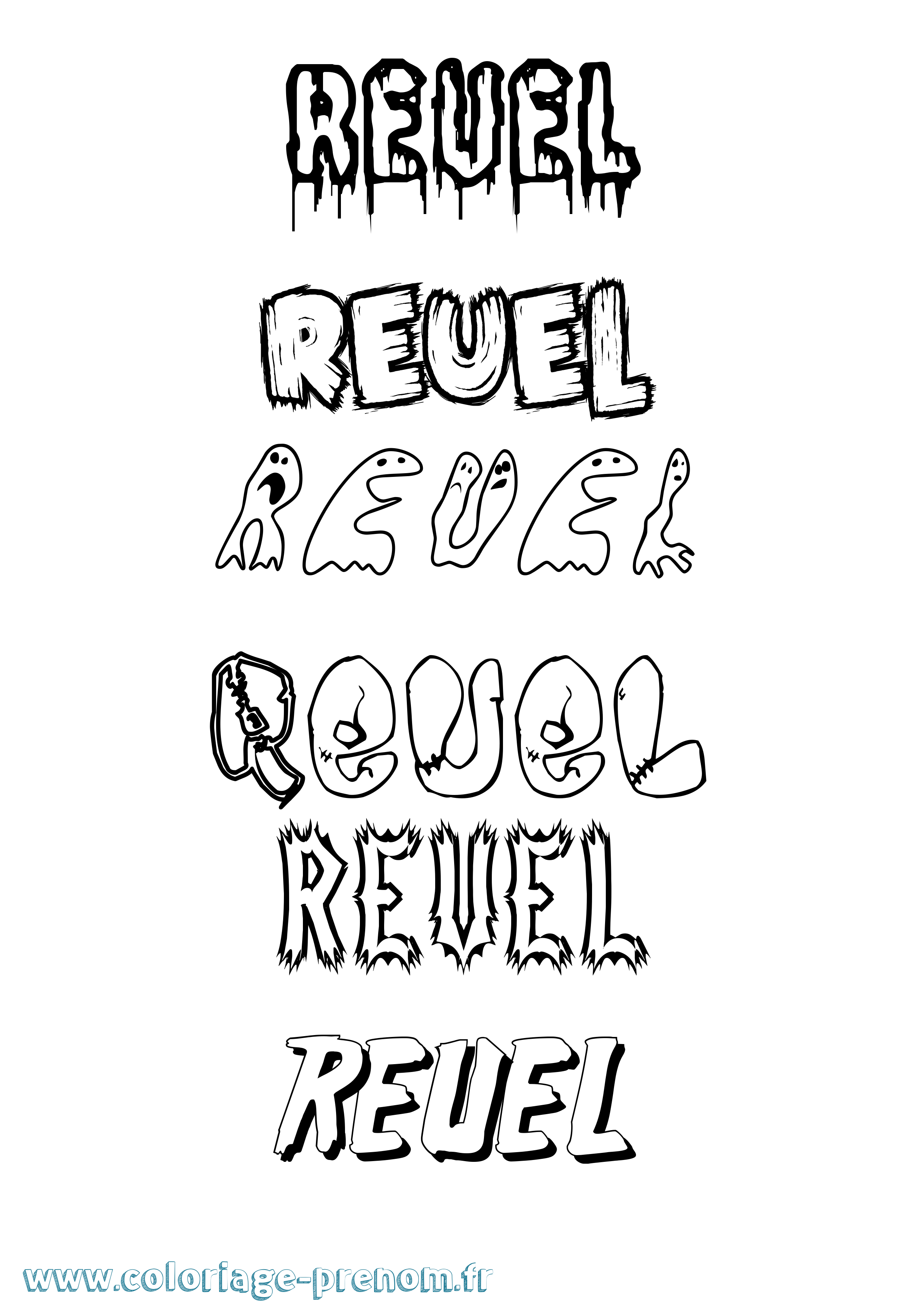 Coloriage Reuel Frisson Coloriage prénom Reuel Frisson