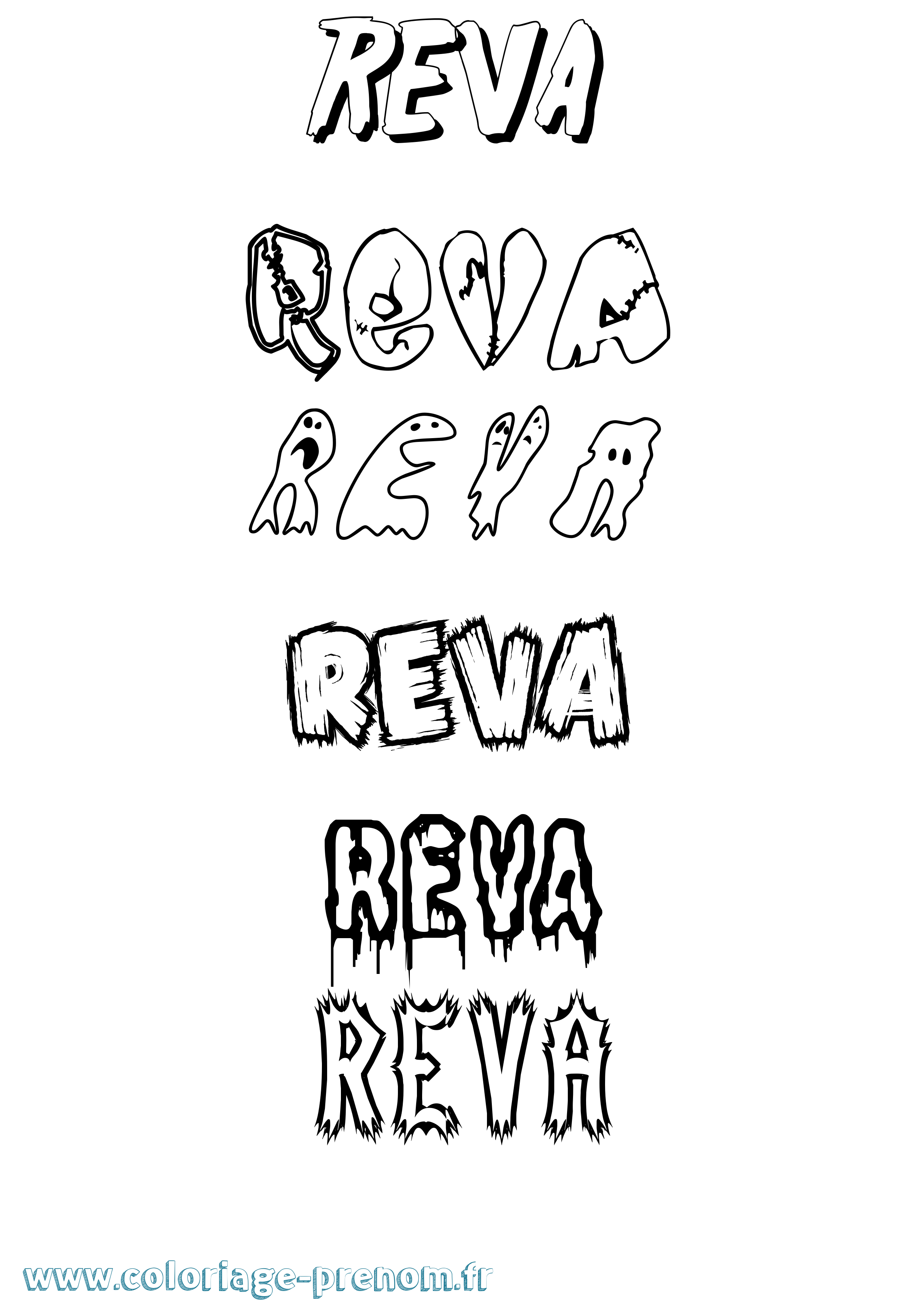 Coloriage Reva Frisson Coloriage prénom Reva Frisson