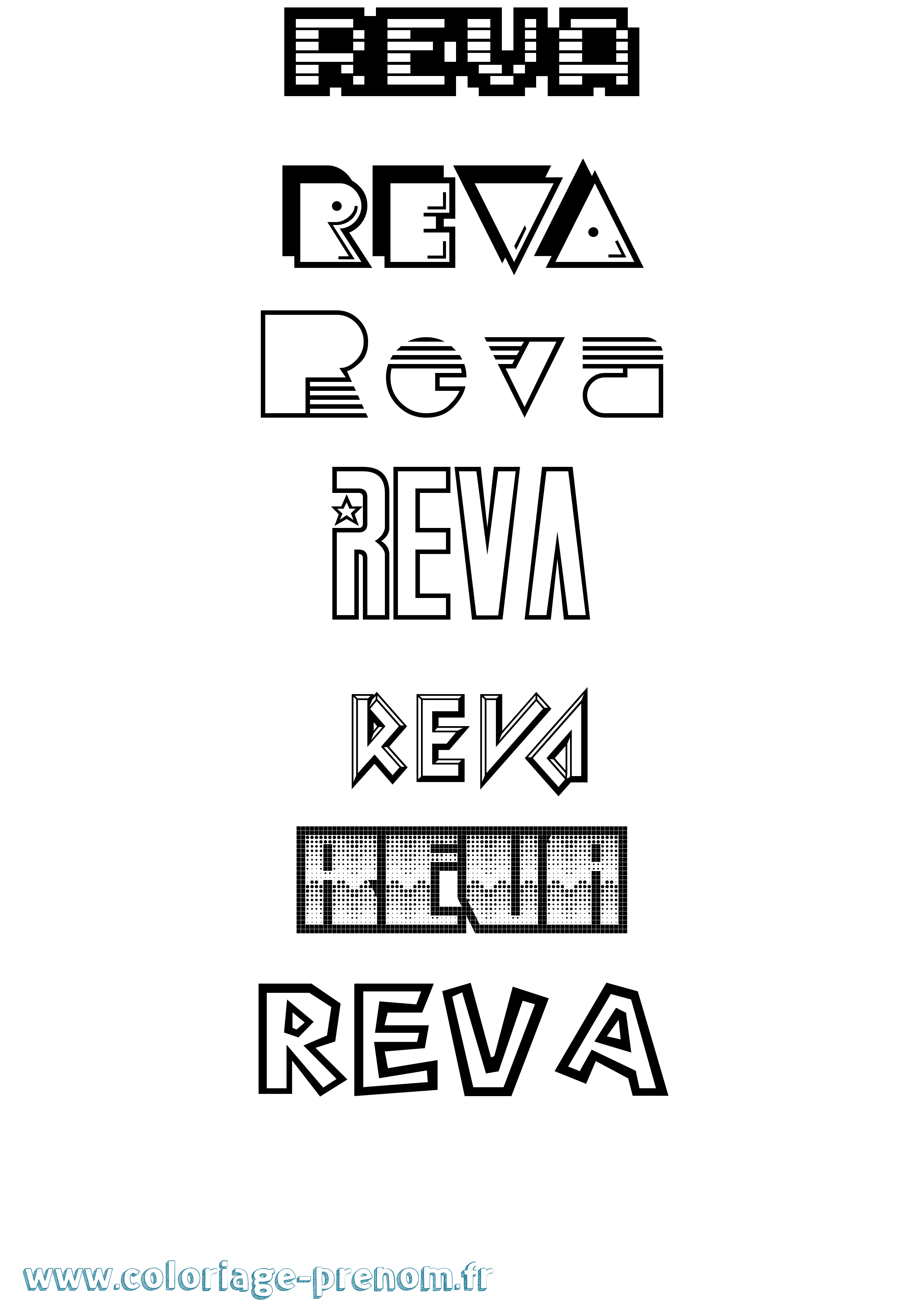 Coloriage Reva Jeux Vidéos Coloriage prénom Reva Jeux Vidéos