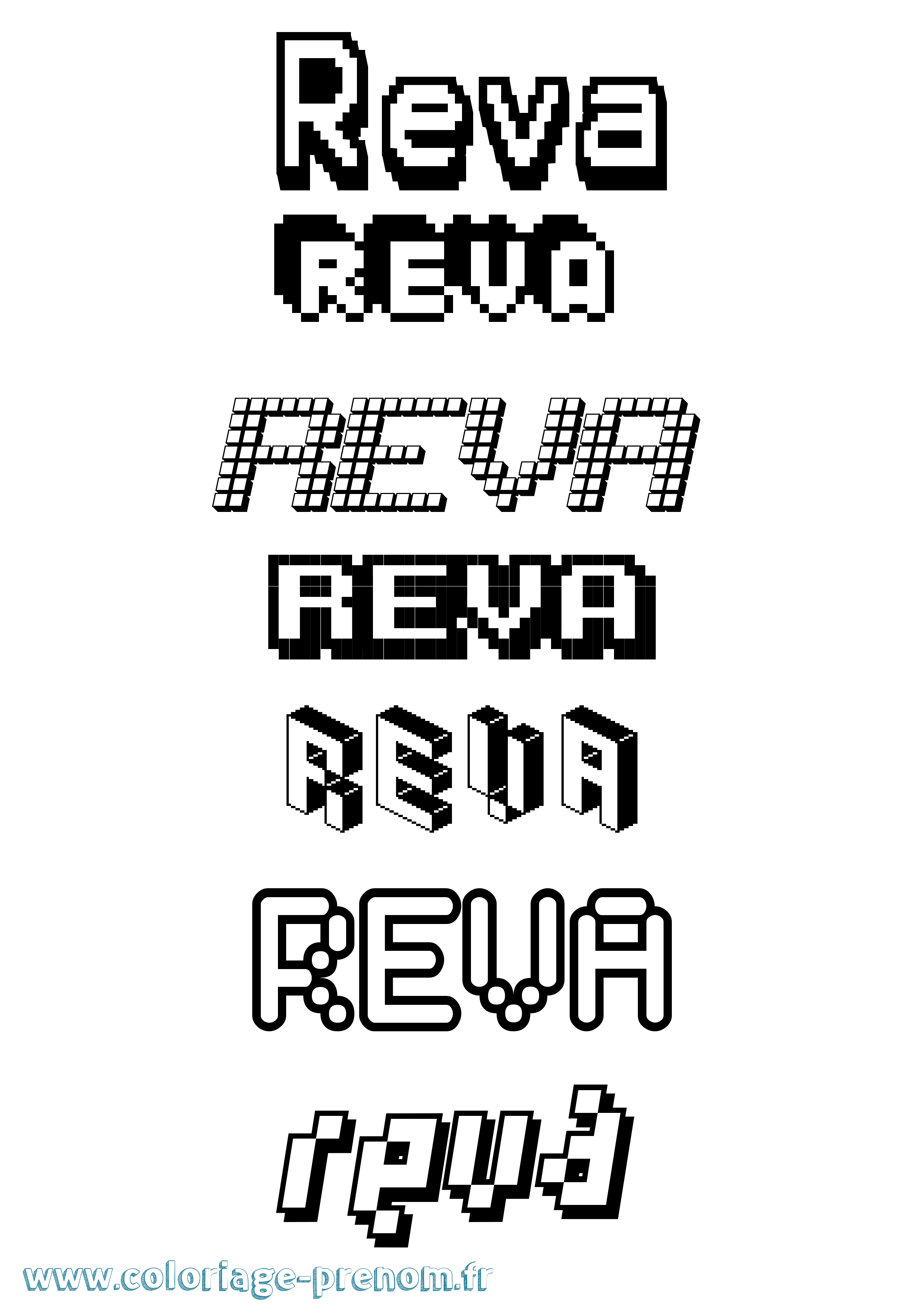 Coloriage Reva Pixel Coloriage prénom Reva Pixel