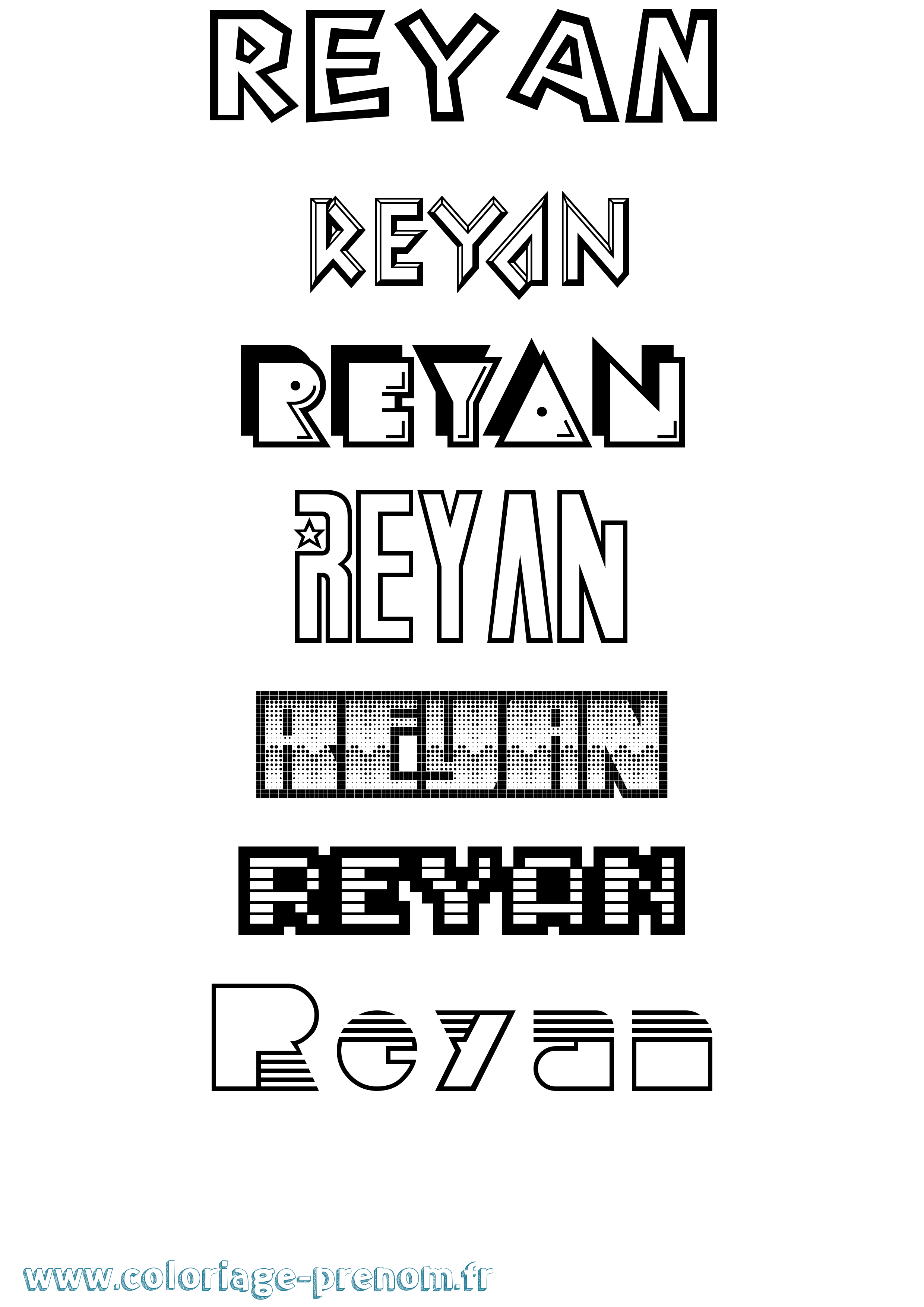 Coloriage Reyan Jeux Vidéos Coloriage prénom Reyan Jeux Vidéos