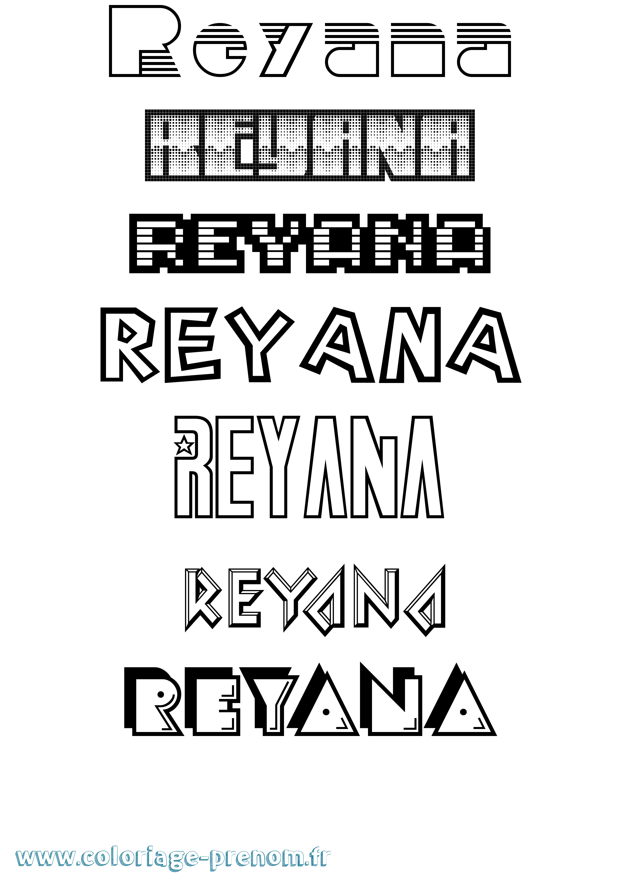Coloriage Reyana Jeux Vidéos Coloriage prénom Reyana Jeux Vidéos
