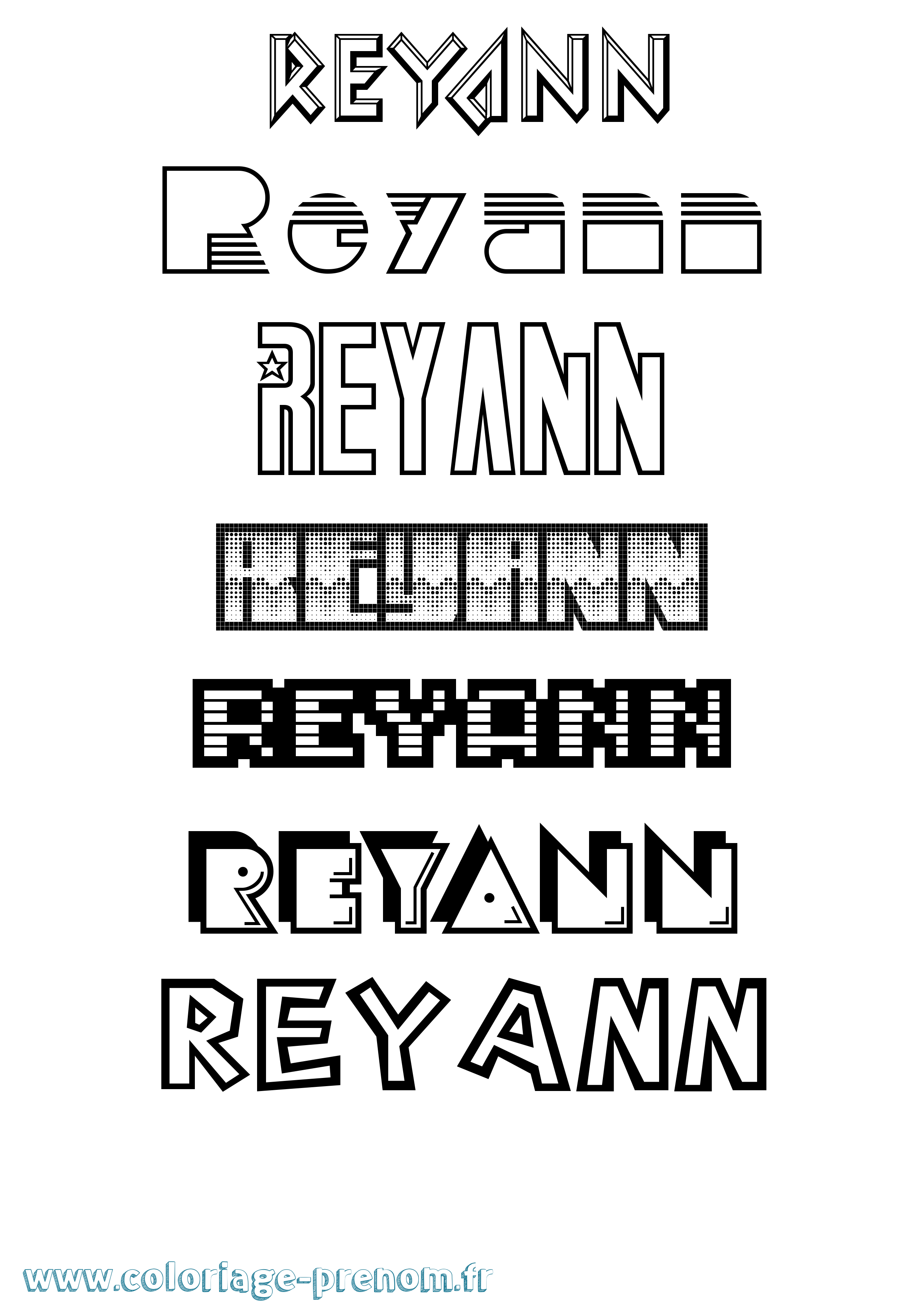 Coloriage Reyann Jeux Vidéos Coloriage prénom Reyann Jeux Vidéos