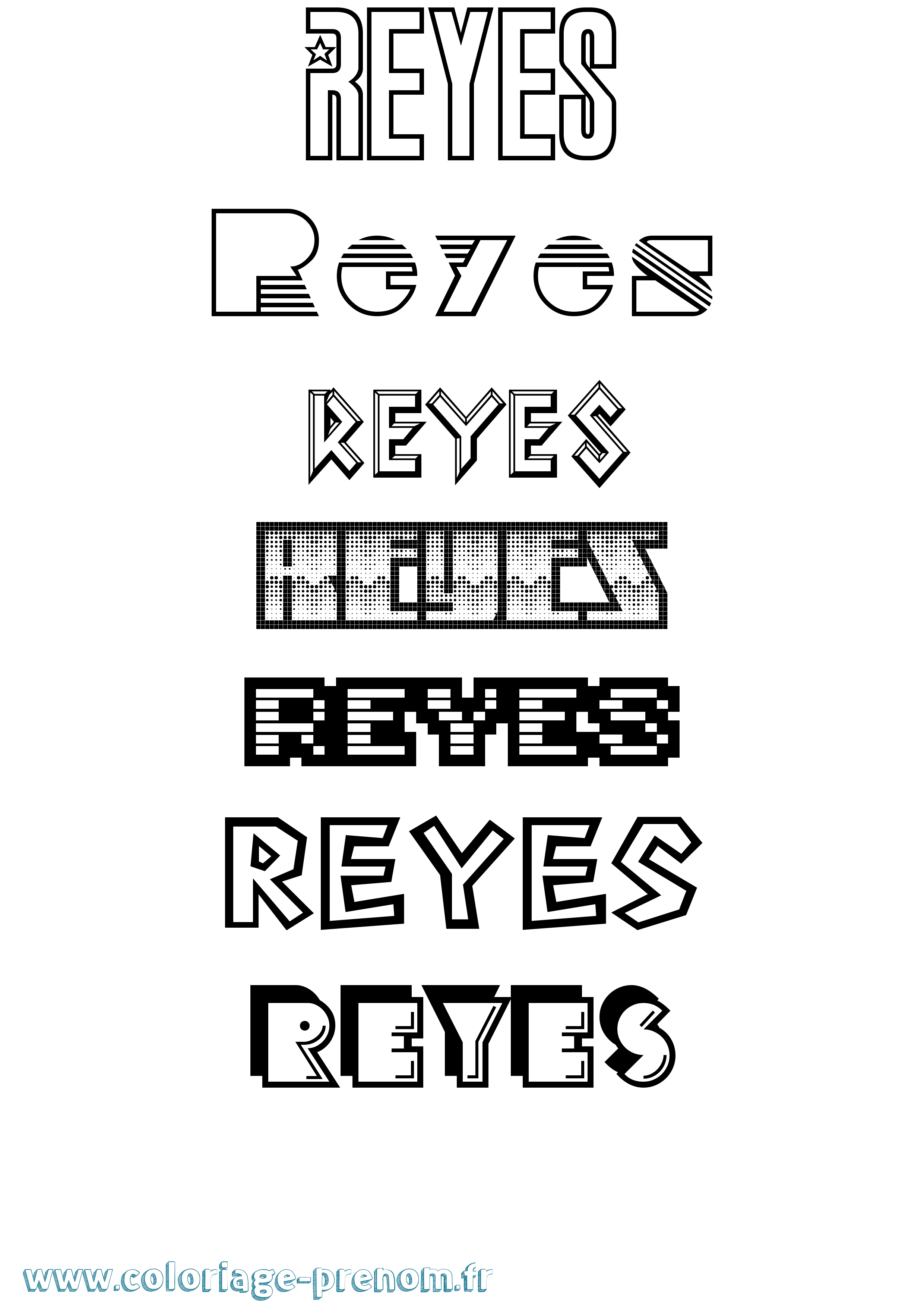 Coloriage Reyes Jeux Vidéos Coloriage prénom Reyes Jeux Vidéos