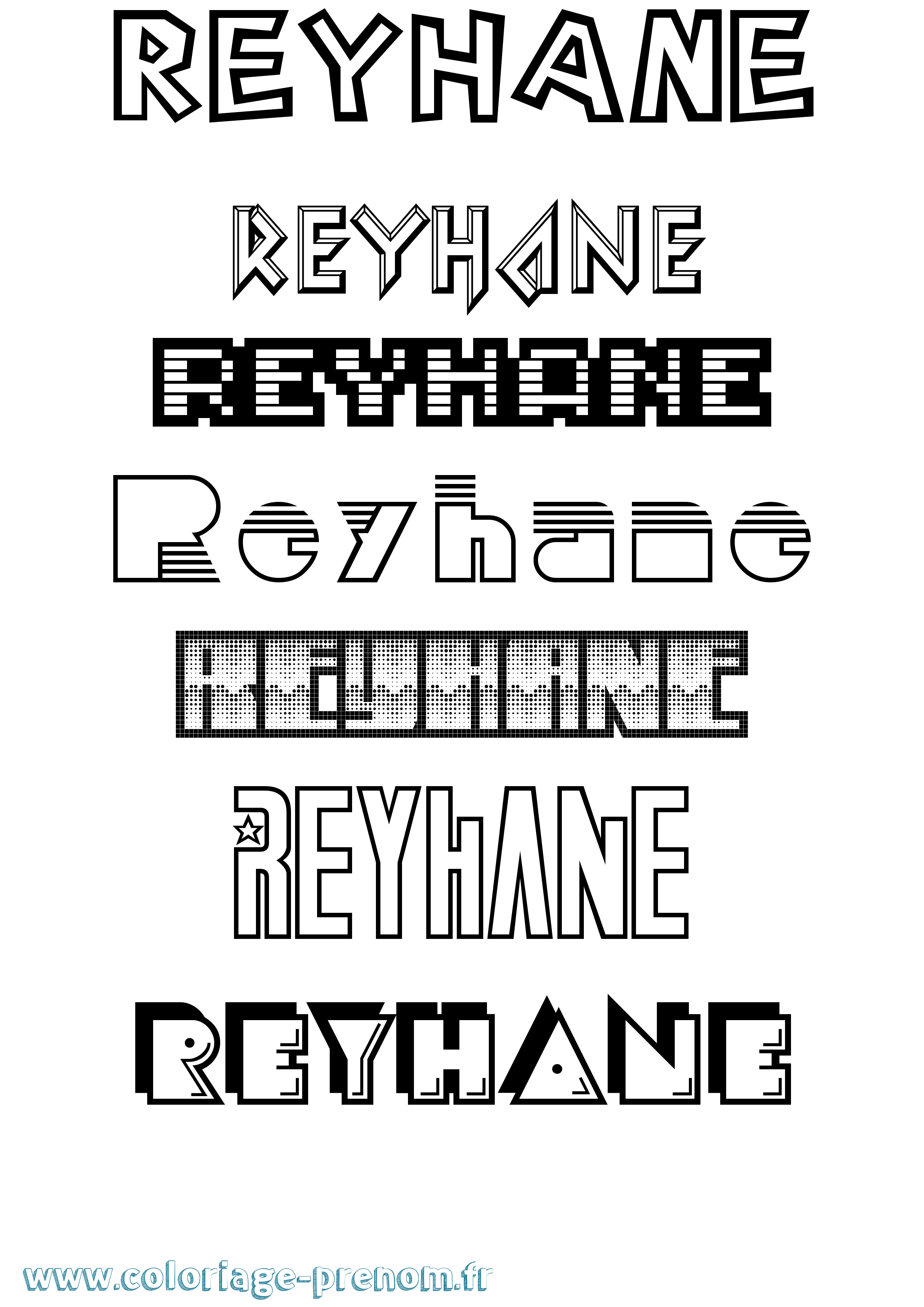 Coloriage Reyhane Jeux Vidéos Coloriage prénom Reyhane Jeux Vidéos