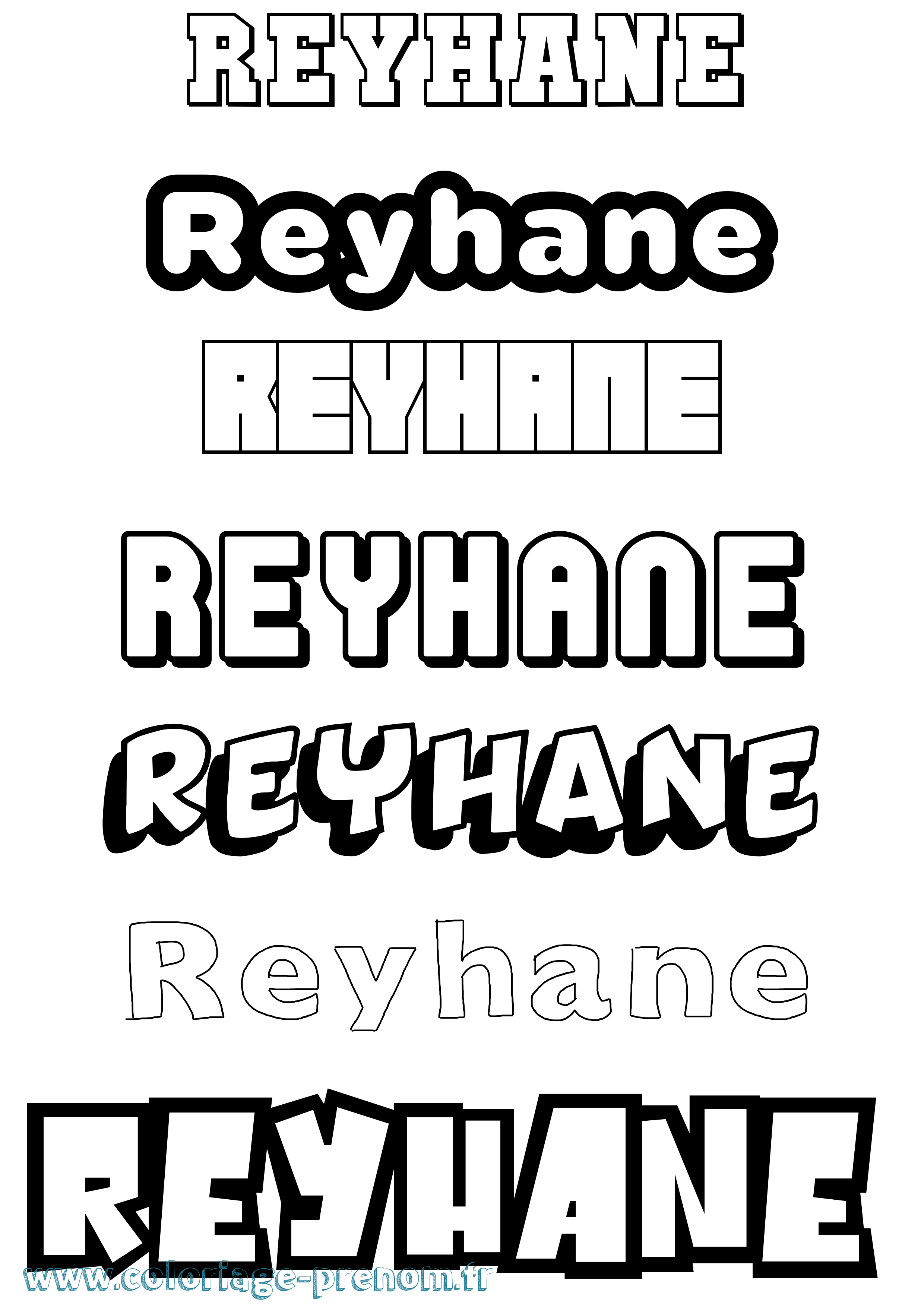 Coloriage Reyhane Simple Coloriage prénom Reyhane Simple