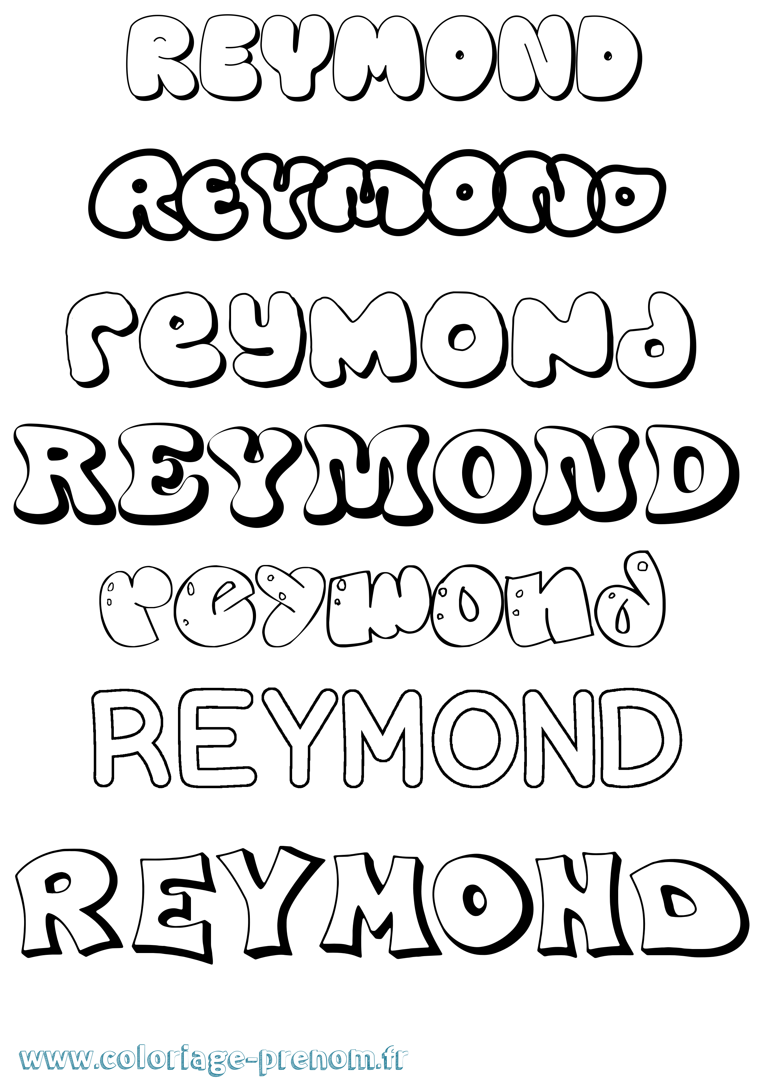 Coloriage Reymond Bubble Coloriage prénom Reymond Bubble