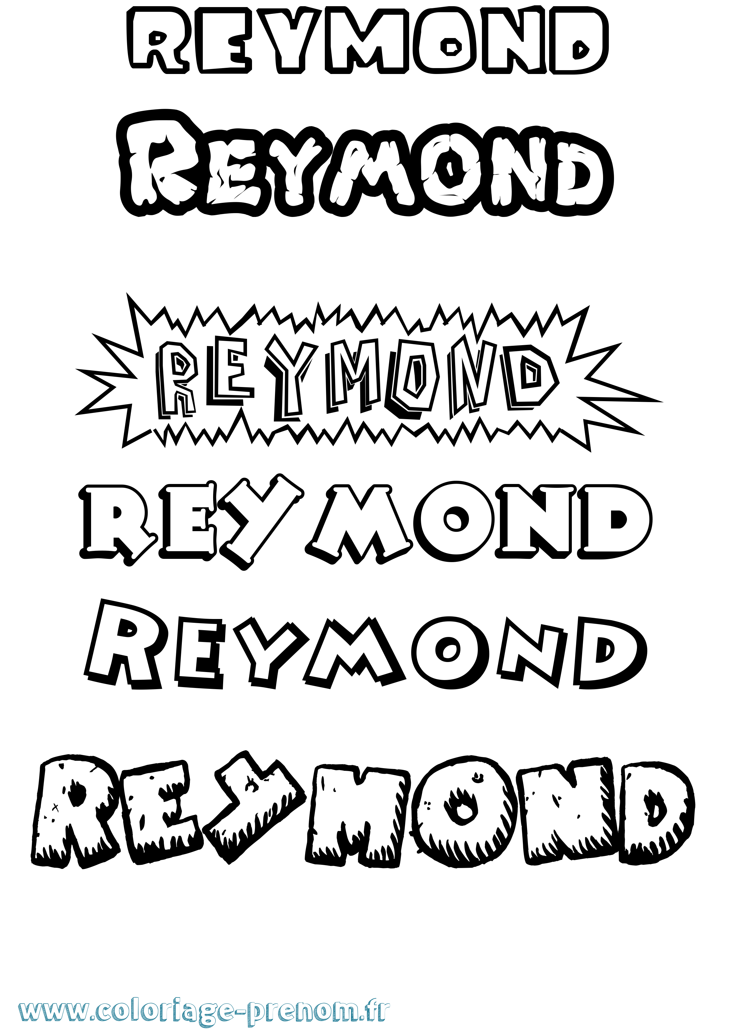 Coloriage Reymond Dessin Animé Coloriage prénom Reymond Dessin Animé