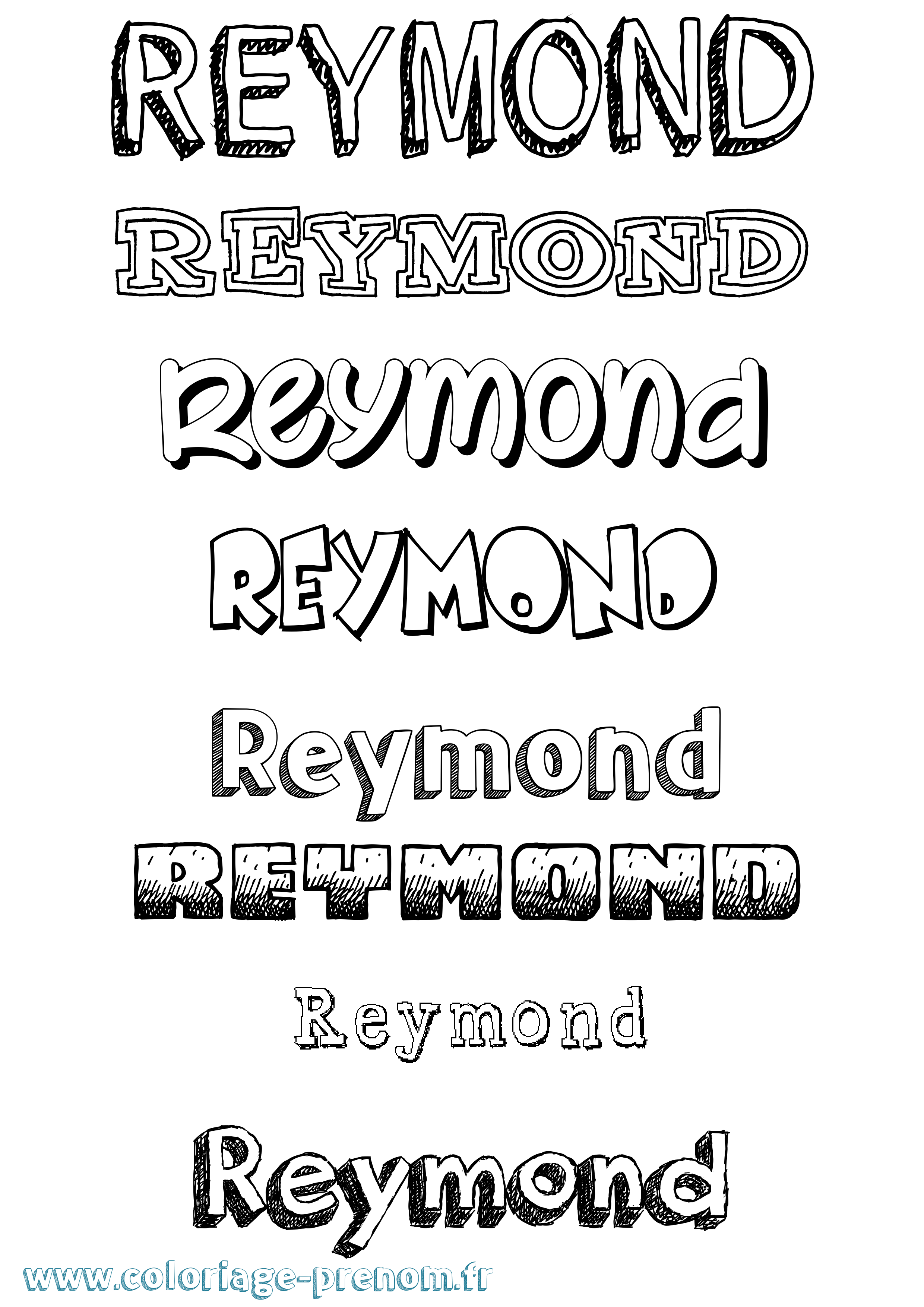 Coloriage Reymond Dessiné Coloriage prénom Reymond Dessiné